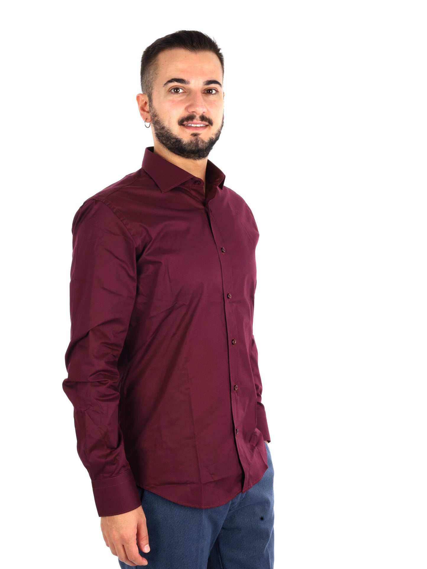 Fb Soft Bordo, camicia da uomo bordeaux