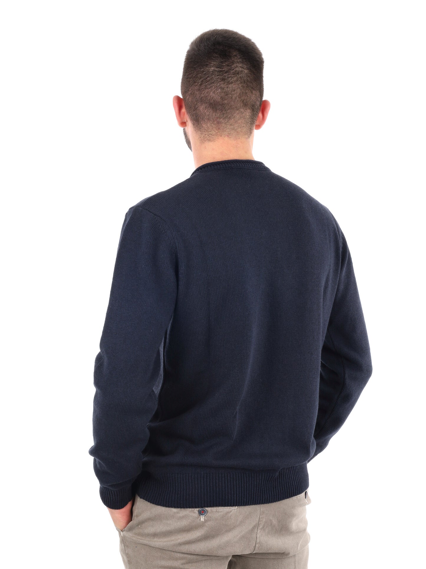 MAGLIA STONE GIROCOLLO FB DA UOMO BLU