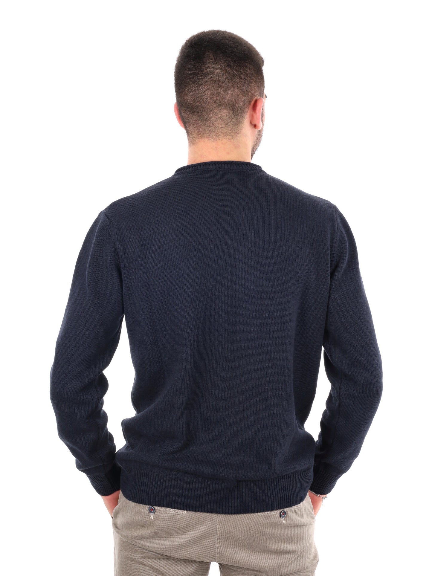 MAGLIA STONE GIROCOLLO FB DA UOMO BLU