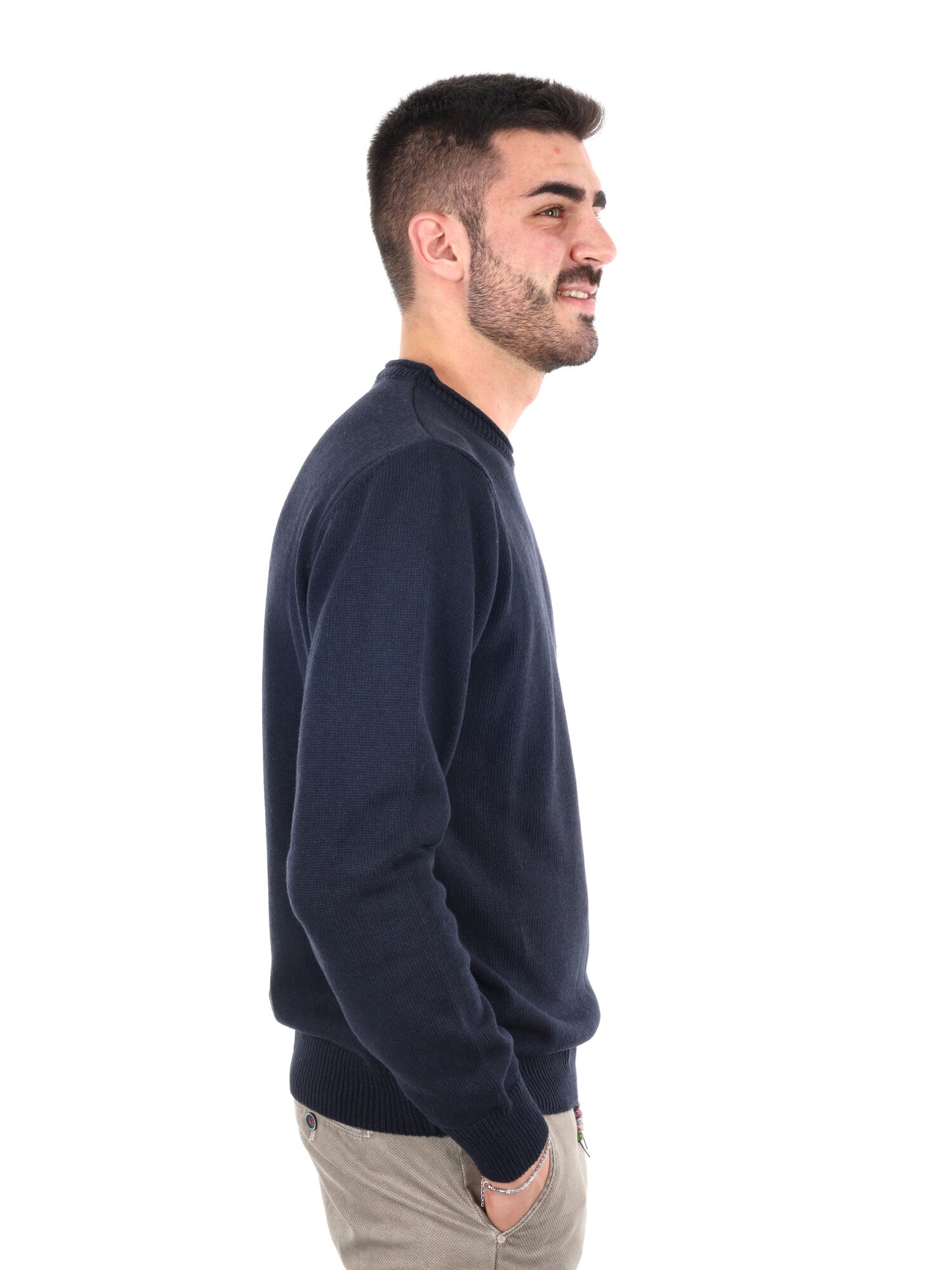 MAGLIA STONE GIROCOLLO FB DA UOMO BLU