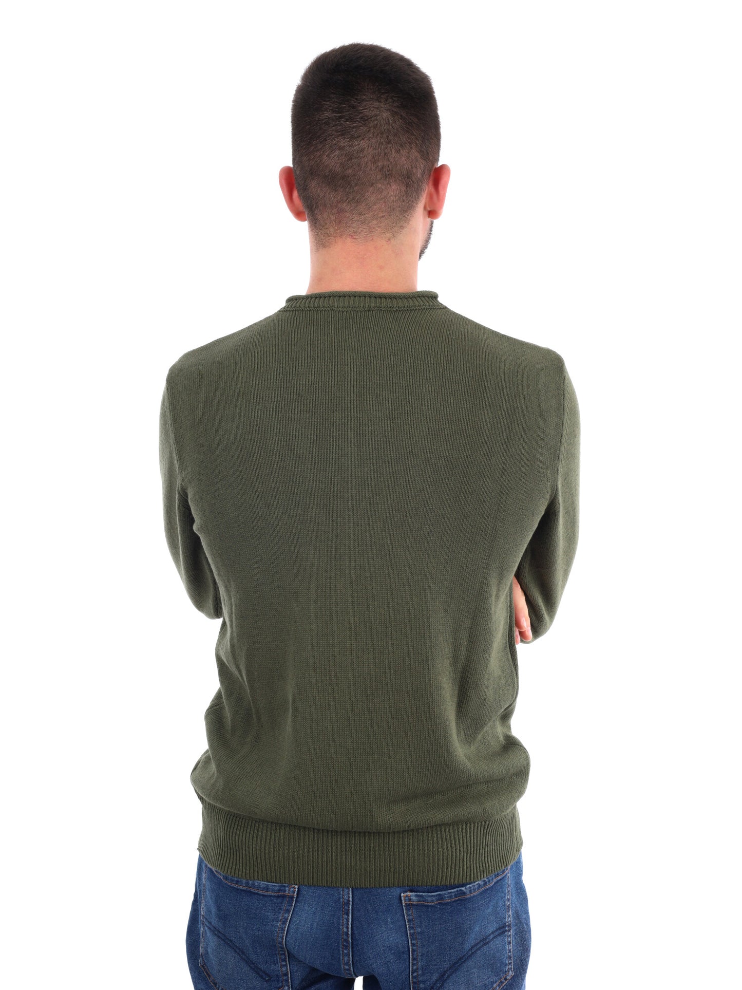 MAGLIA STONE GIROCOLLO FB DA UOMO VERDE MILITARE