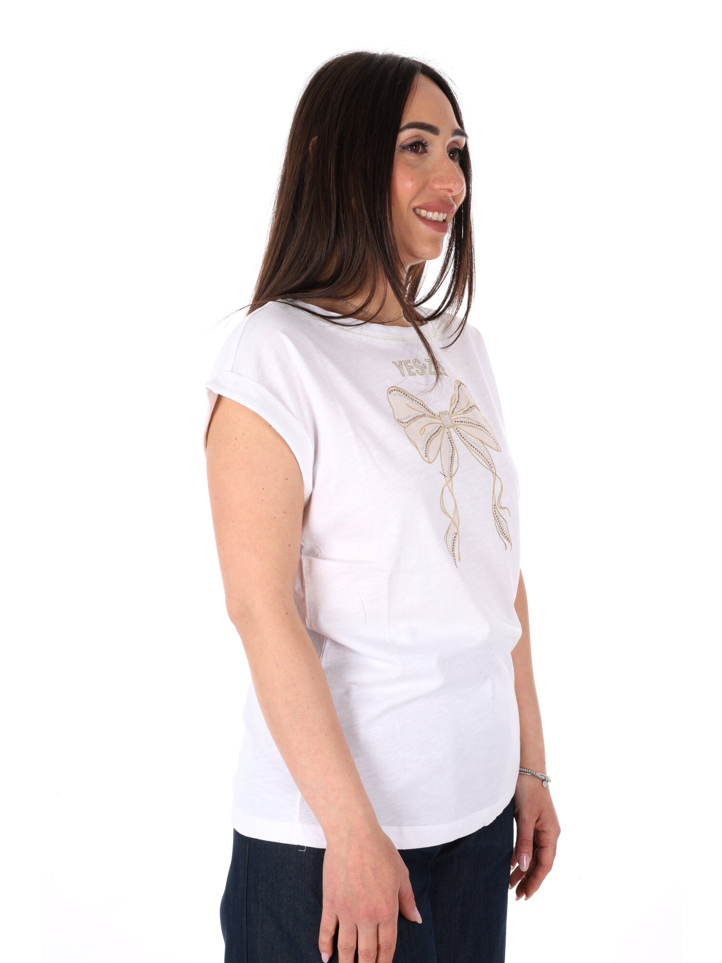 Yes-Zee T-shirt in bianco donna per la primavera estate