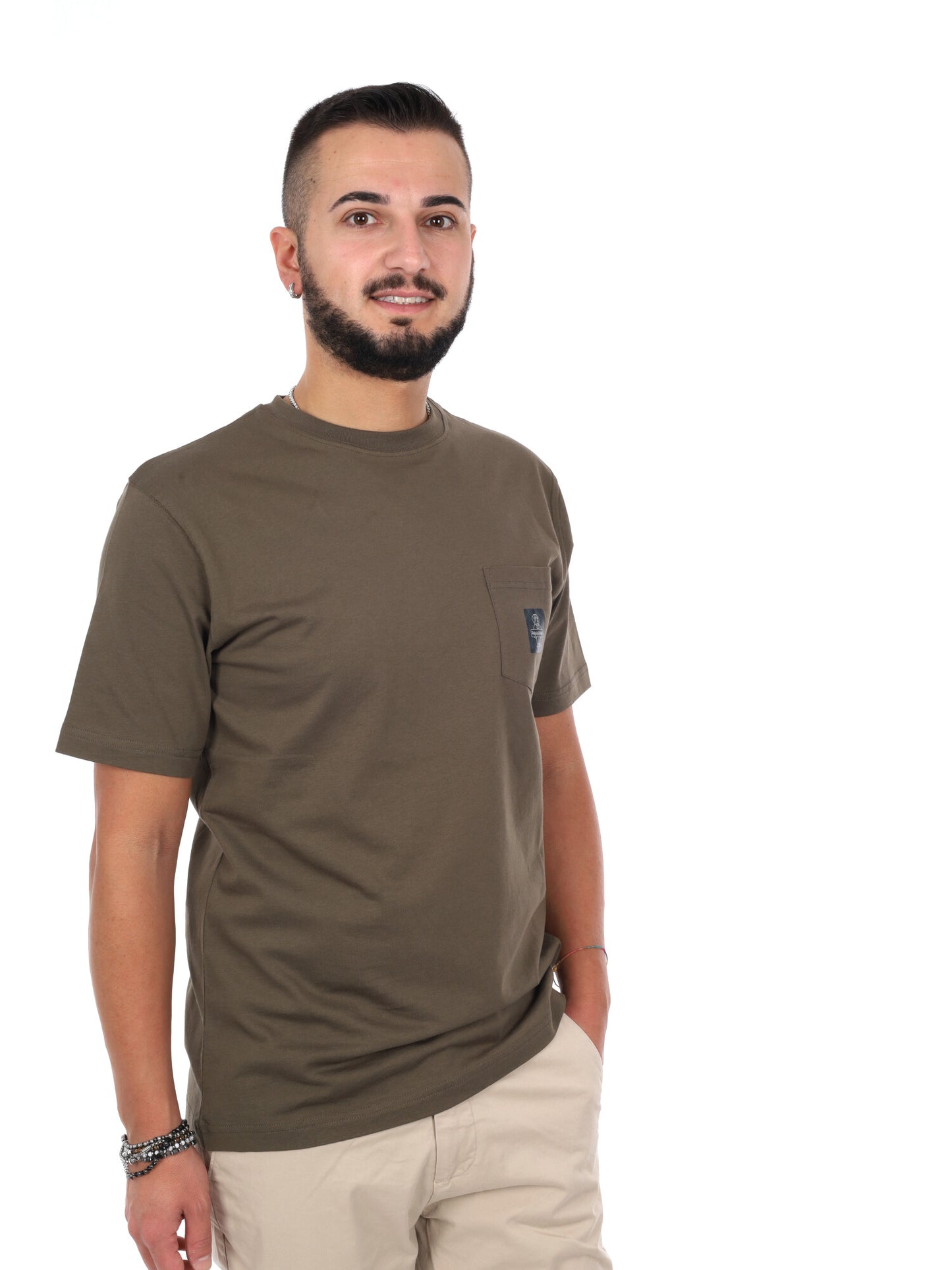 T-shirt Pierce da uomo verde in cotone Refrigiwear