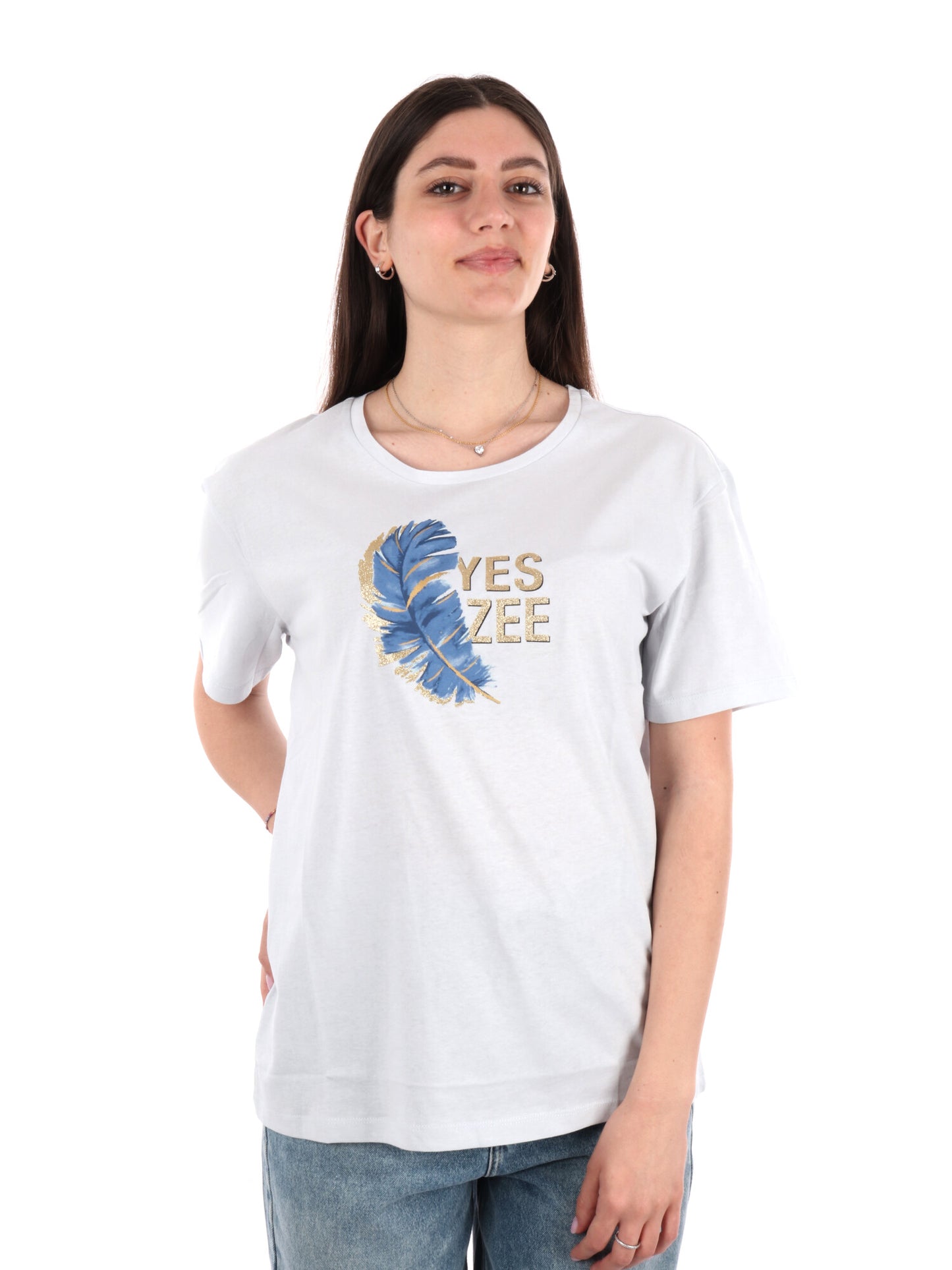 YES ZEE T-SHIRT MM - AZZURRO