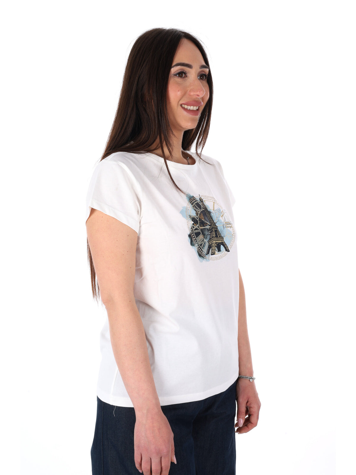 Yes zee t-shirt mm da donna gesso