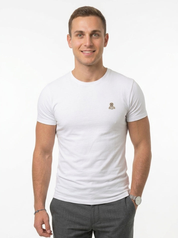 Refrigiwear Robin, t-shirt bianca da uomo con patch logo