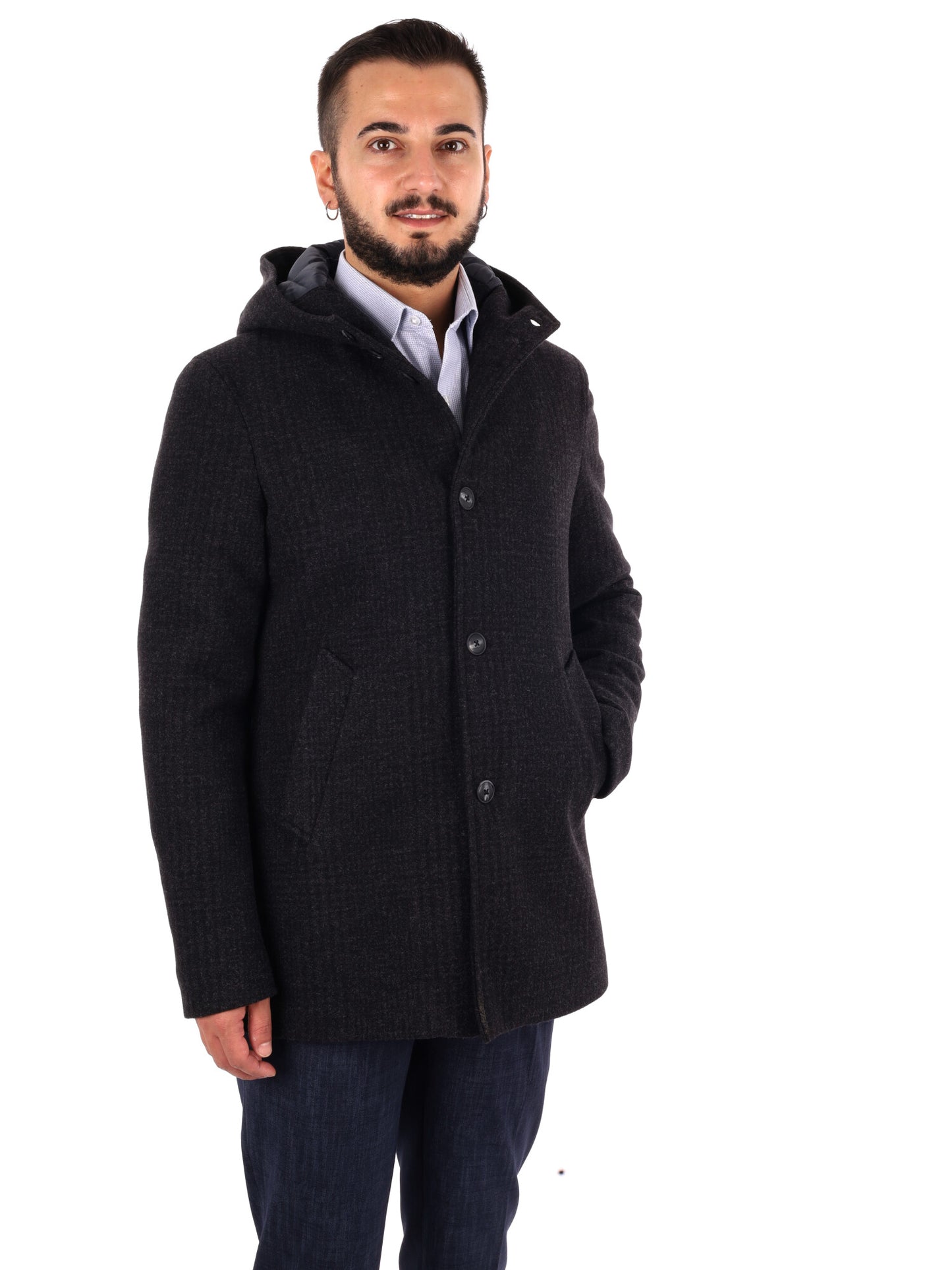 Fb Tabarrini 0804, cappotto da uomo grigio