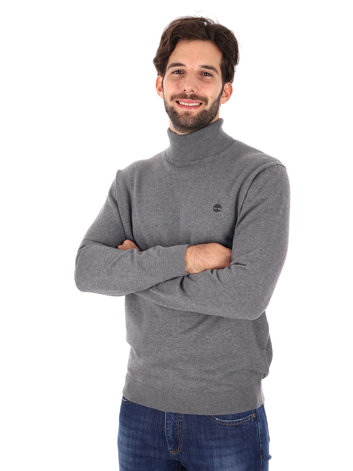 MAGLIA CON COLLO LUPETTO TIMBERLAND DA UOMO GRIGIO
