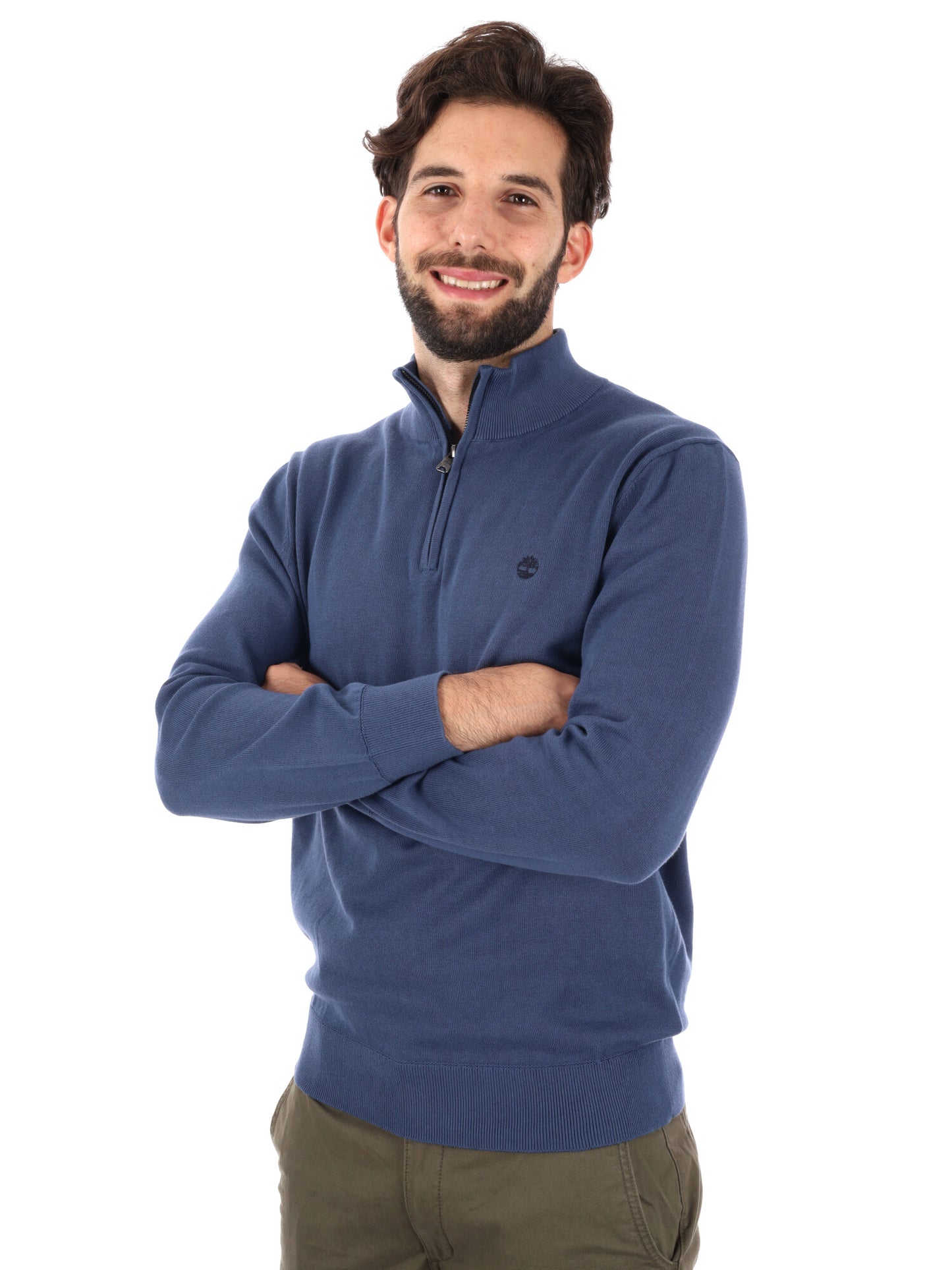 PULLOVER CON MEZZA ZIP WILLIAMS RIVER TIMBERLAND DA UOMO DENIM