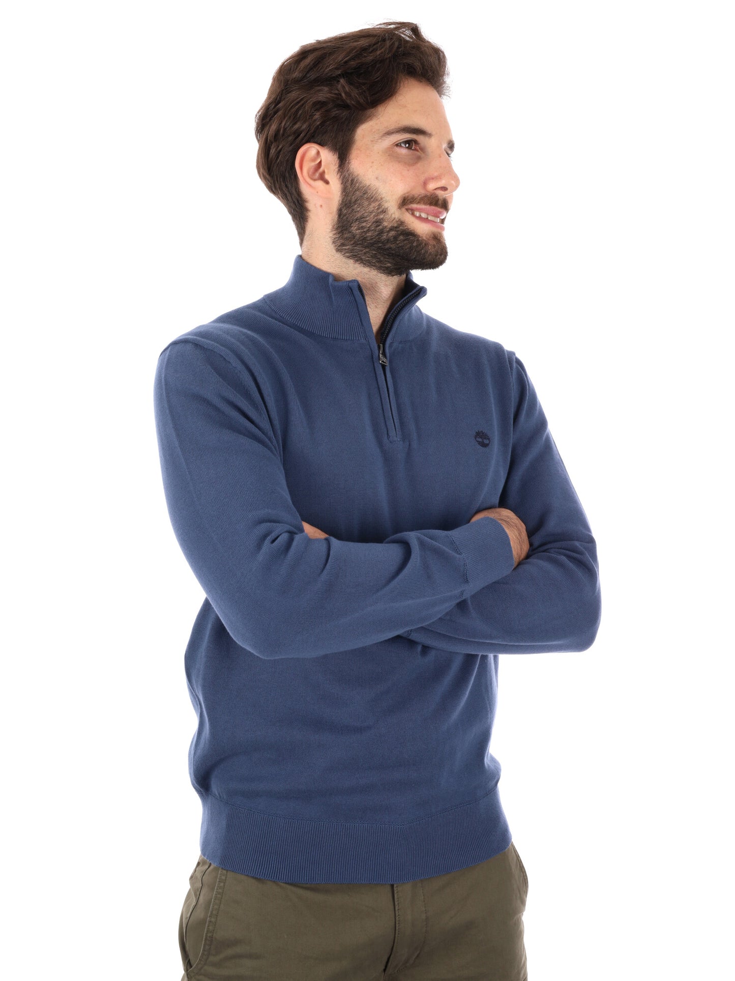 PULLOVER CON MEZZA ZIP WILLIAMS RIVER TIMBERLAND DA UOMO DENIM