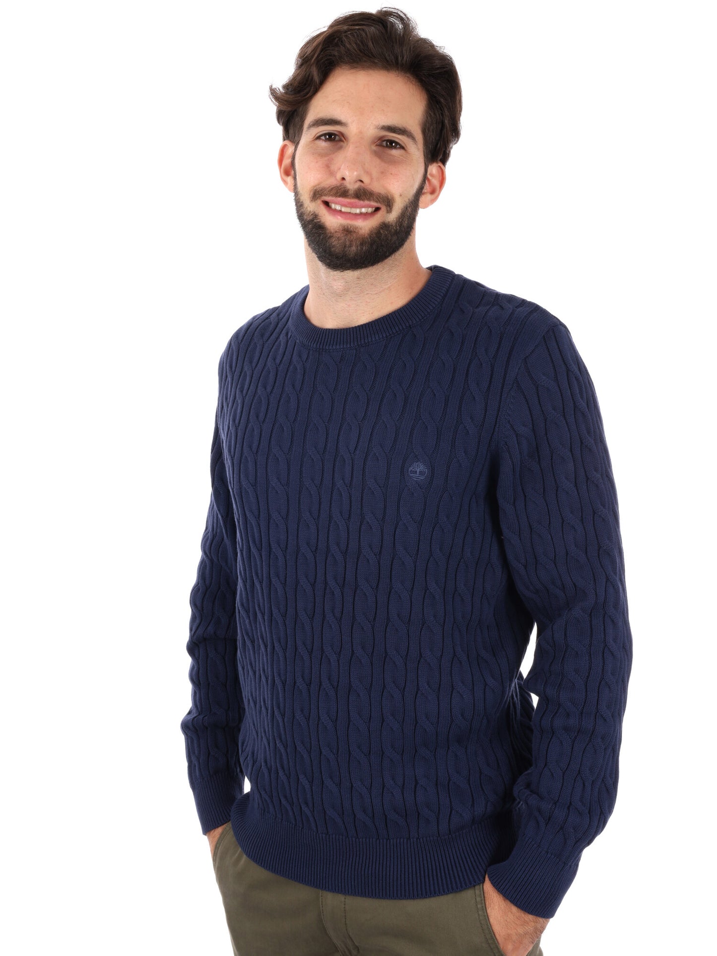 MAGLIA GIROCOLLO A TRECCE WILLIAMS RIVER TIMBERLAND DA UOMO BLU