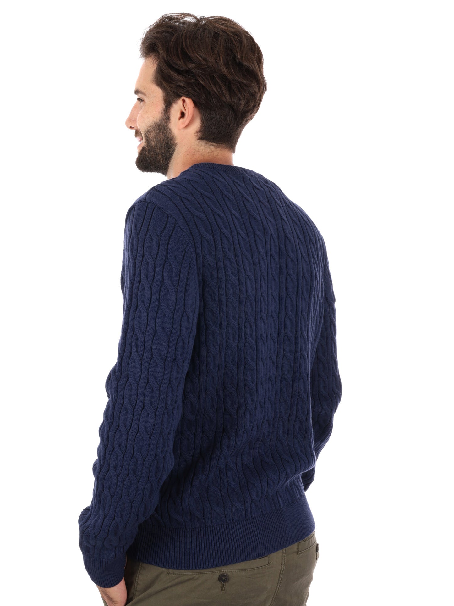 MAGLIA GIROCOLLO A TRECCE WILLIAMS RIVER TIMBERLAND DA UOMO BLU