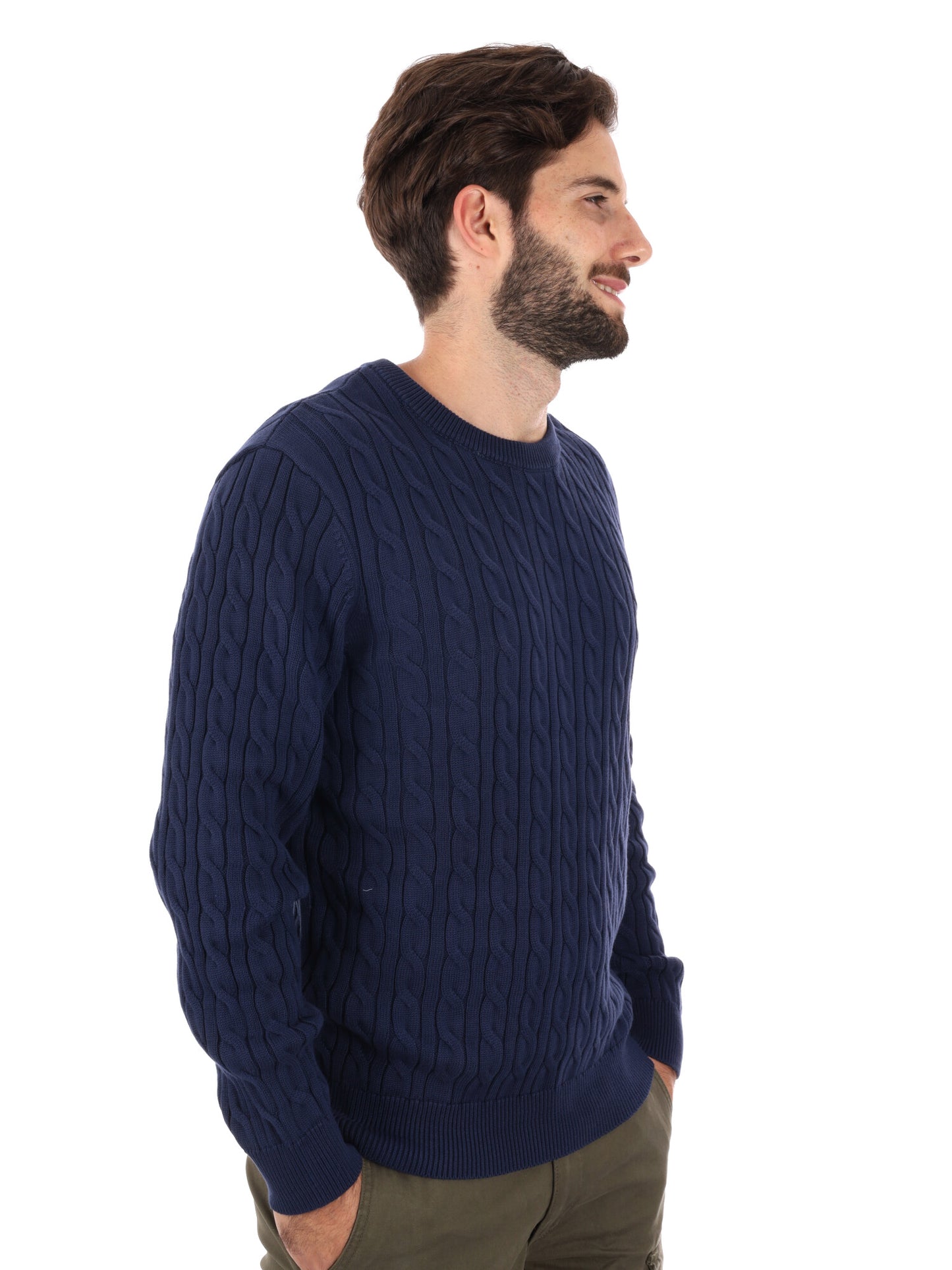 MAGLIA GIROCOLLO A TRECCE WILLIAMS RIVER TIMBERLAND DA UOMO BLU