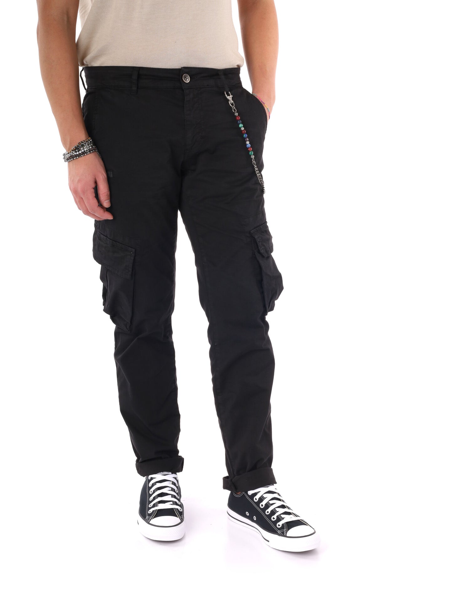 Pantaloni cargo Tornado Catena per uomo, neri e resistenti