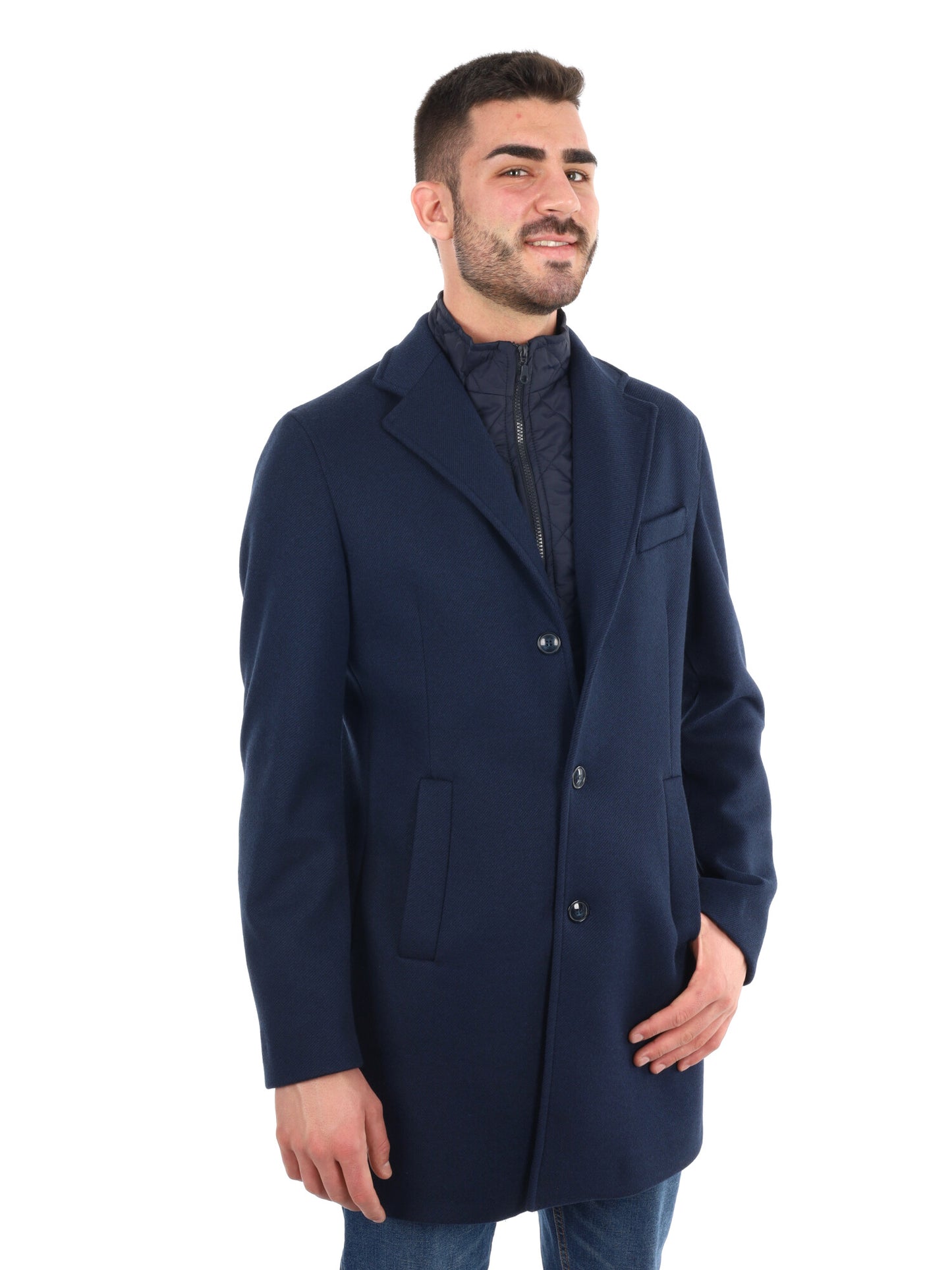CAPPOTTO CON COLLO GILET FB DA UOMO BLU