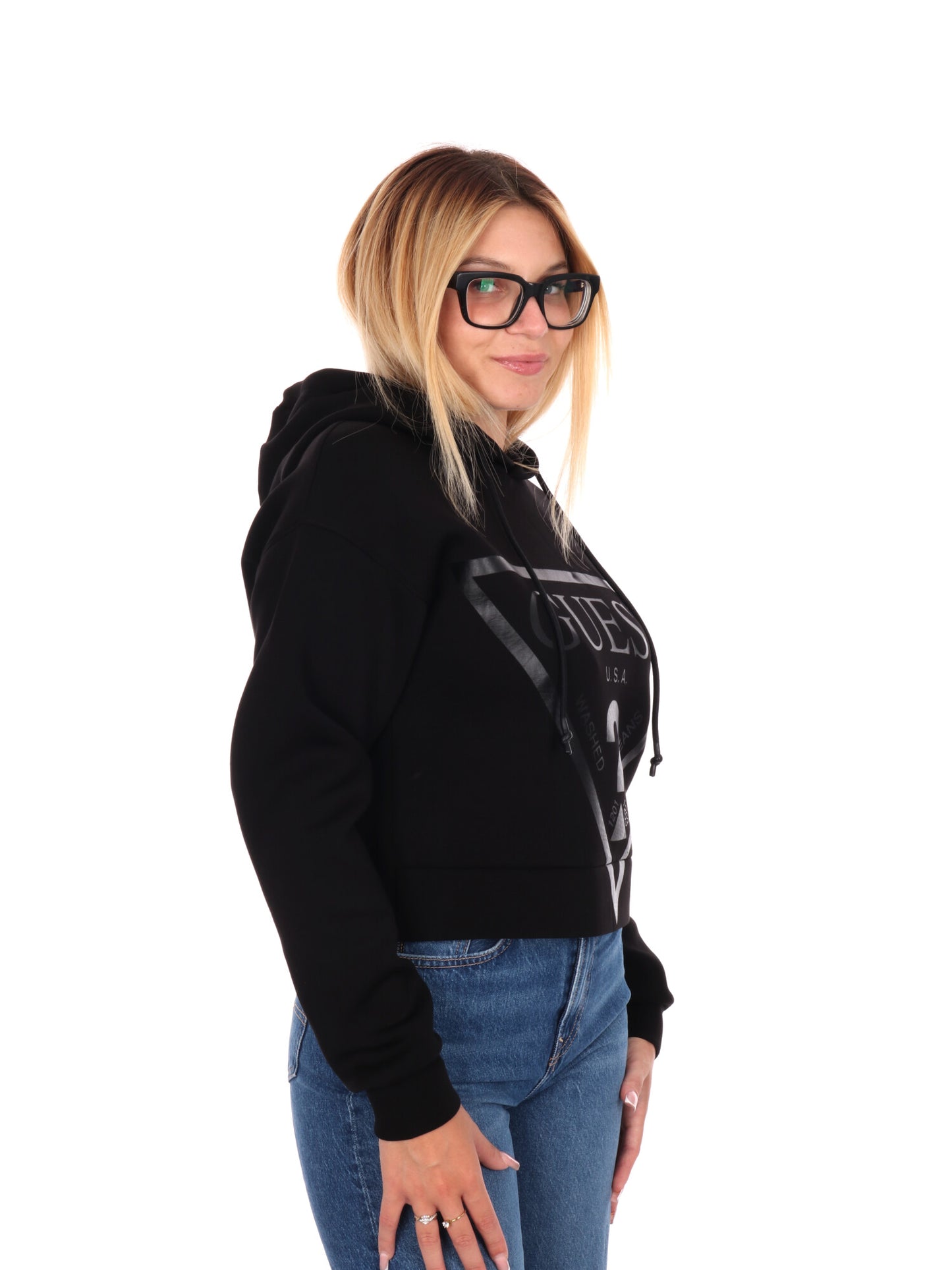 FELPA NEW ALISA GUESS DA DONNA NERO