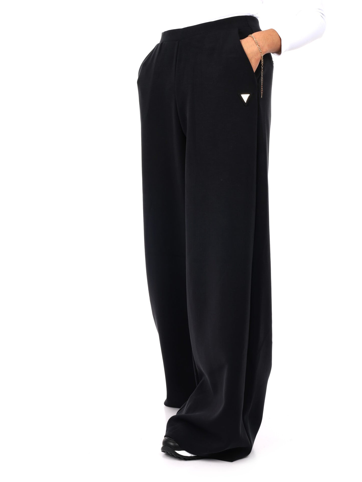 PANTALONE OLYMPE WIDE LEG GUESS DA DONNA NERO