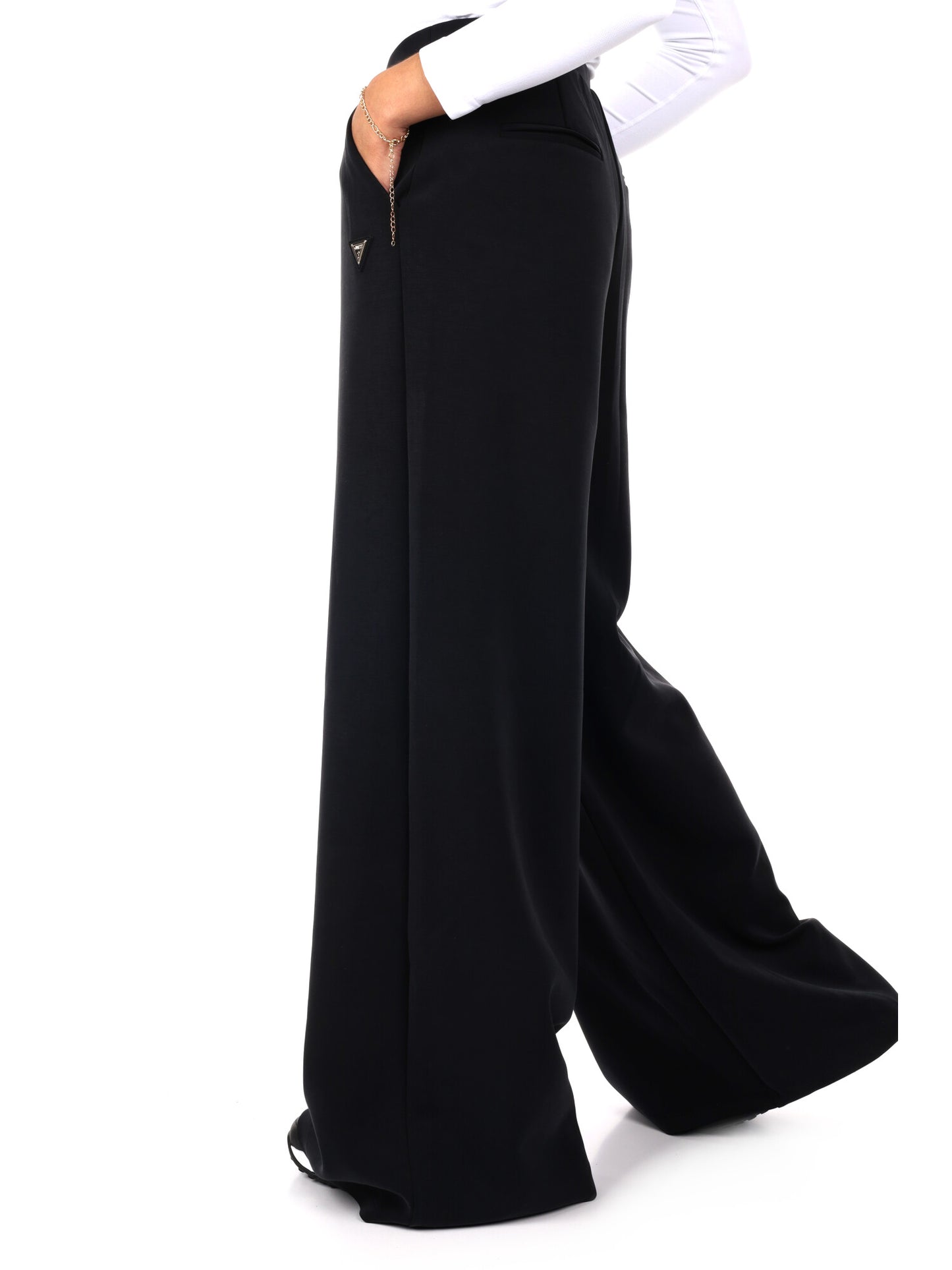PANTALONE OLYMPE WIDE LEG GUESS DA DONNA NERO