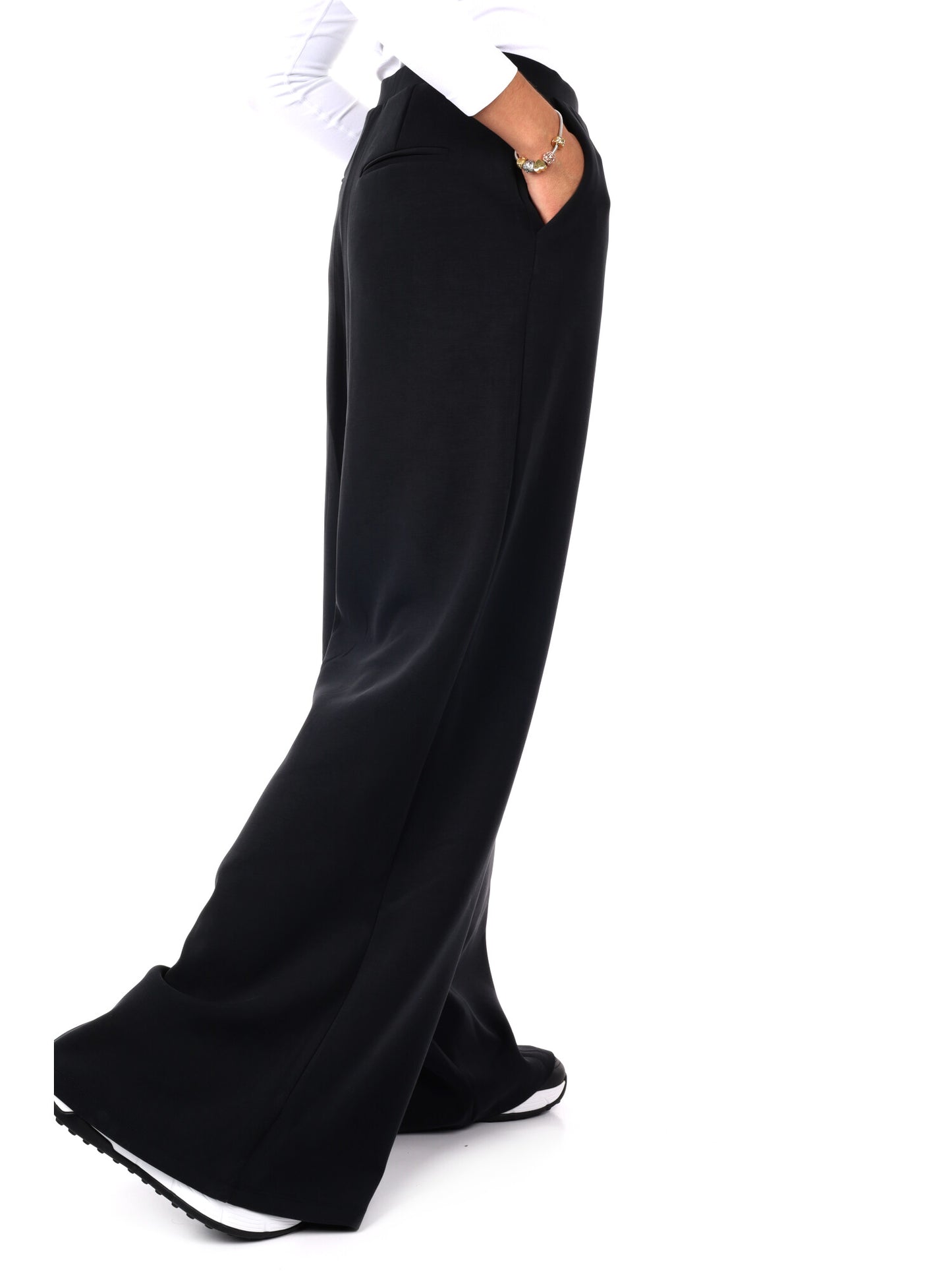 PANTALONE OLYMPE WIDE LEG GUESS DA DONNA NERO