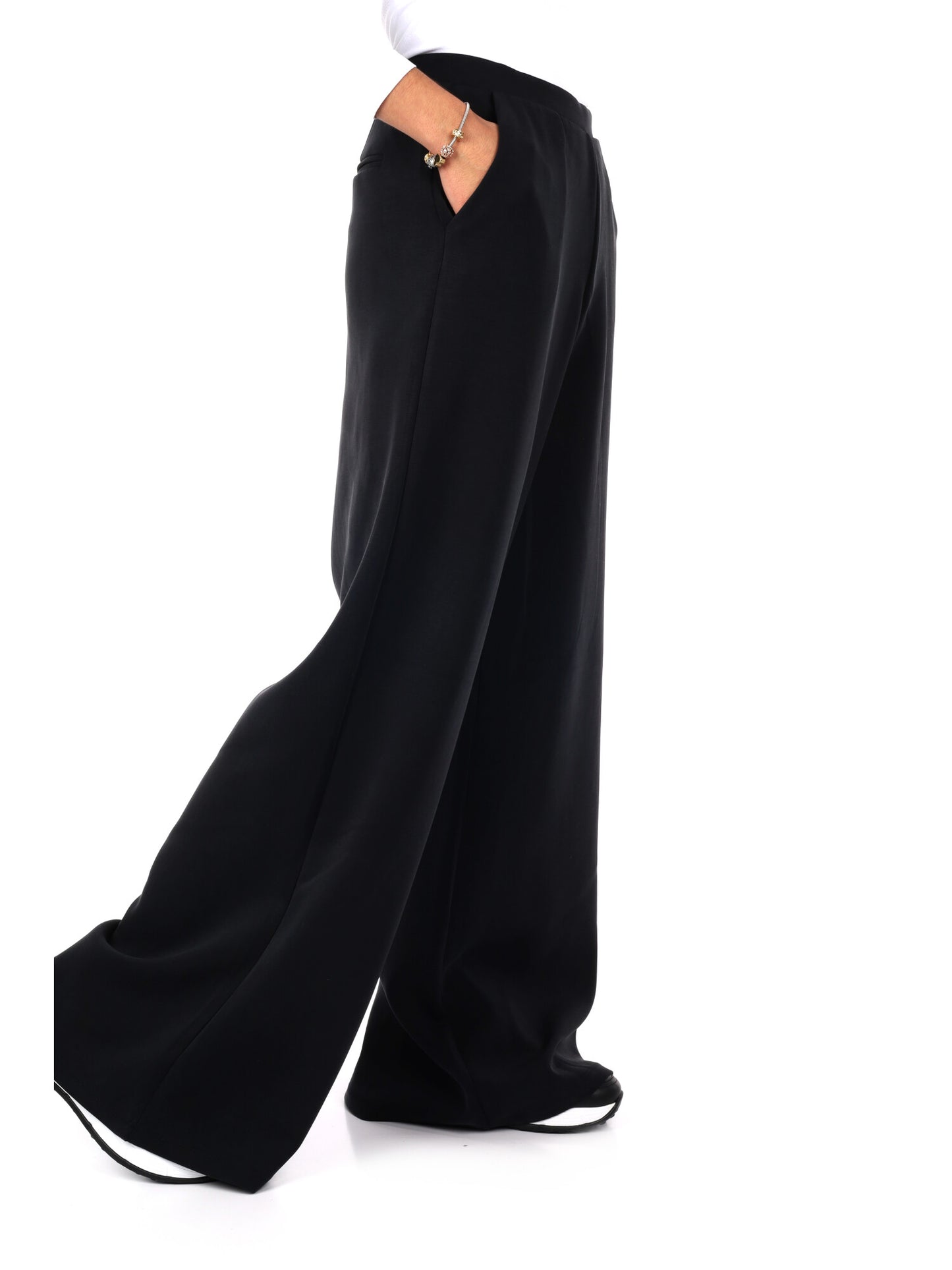 PANTALONE OLYMPE WIDE LEG GUESS DA DONNA NERO