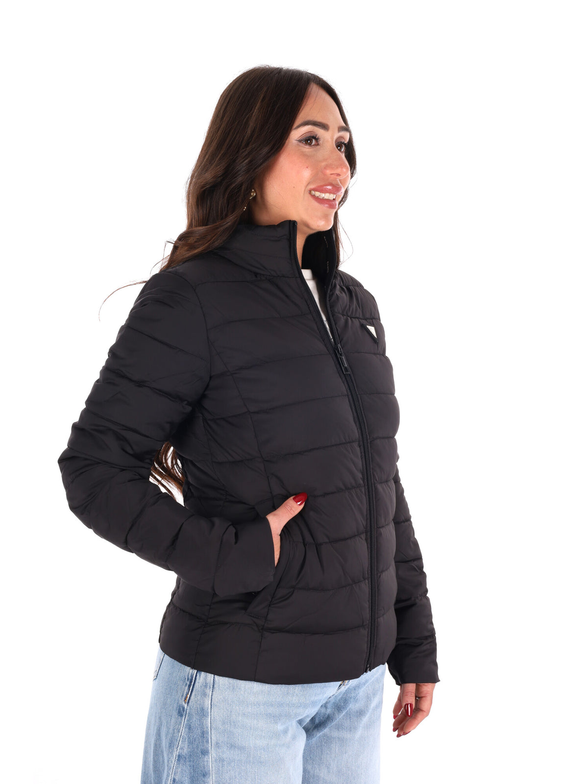 Guess diann puffer giubbino da donna nero