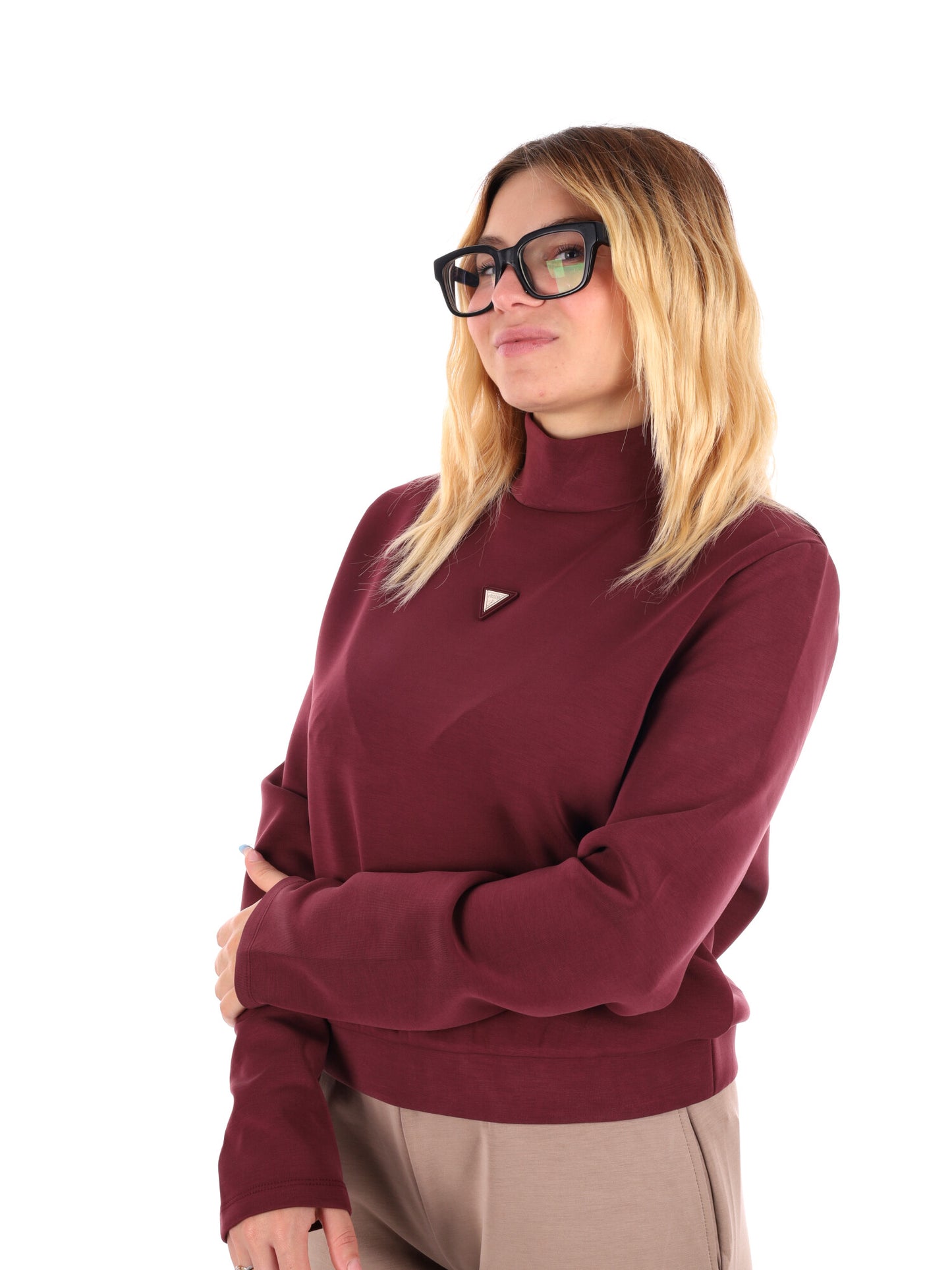 FELPA OLYMPE GUESS DA DONNA BORDEAUX