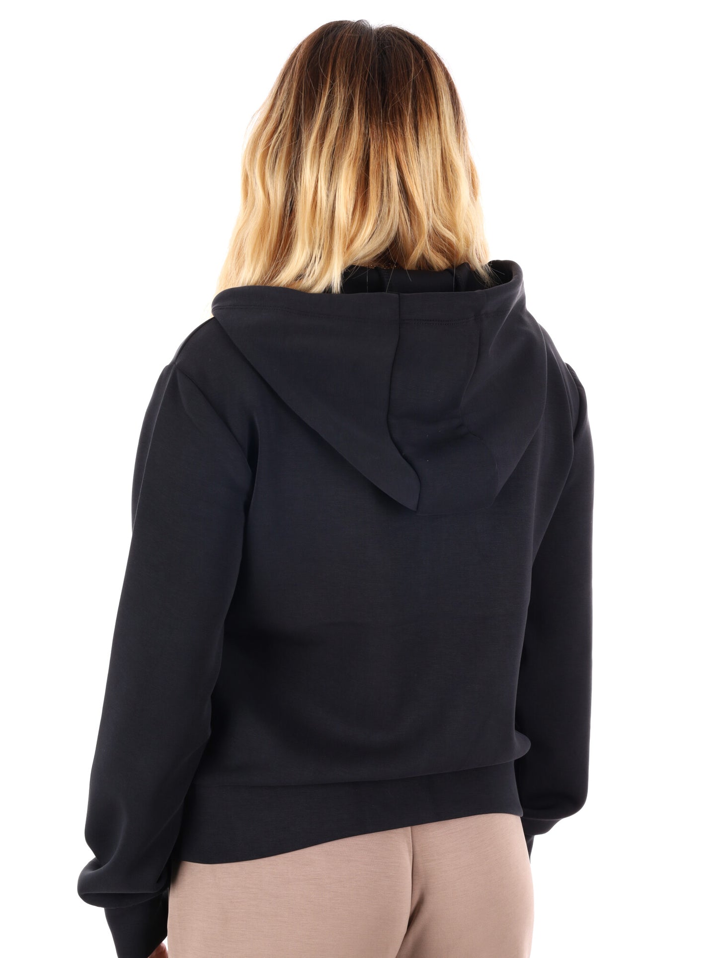 FELPA OLYMPE FULL ZIP E CAPPUCCIO GUESS DA DONNA NERO