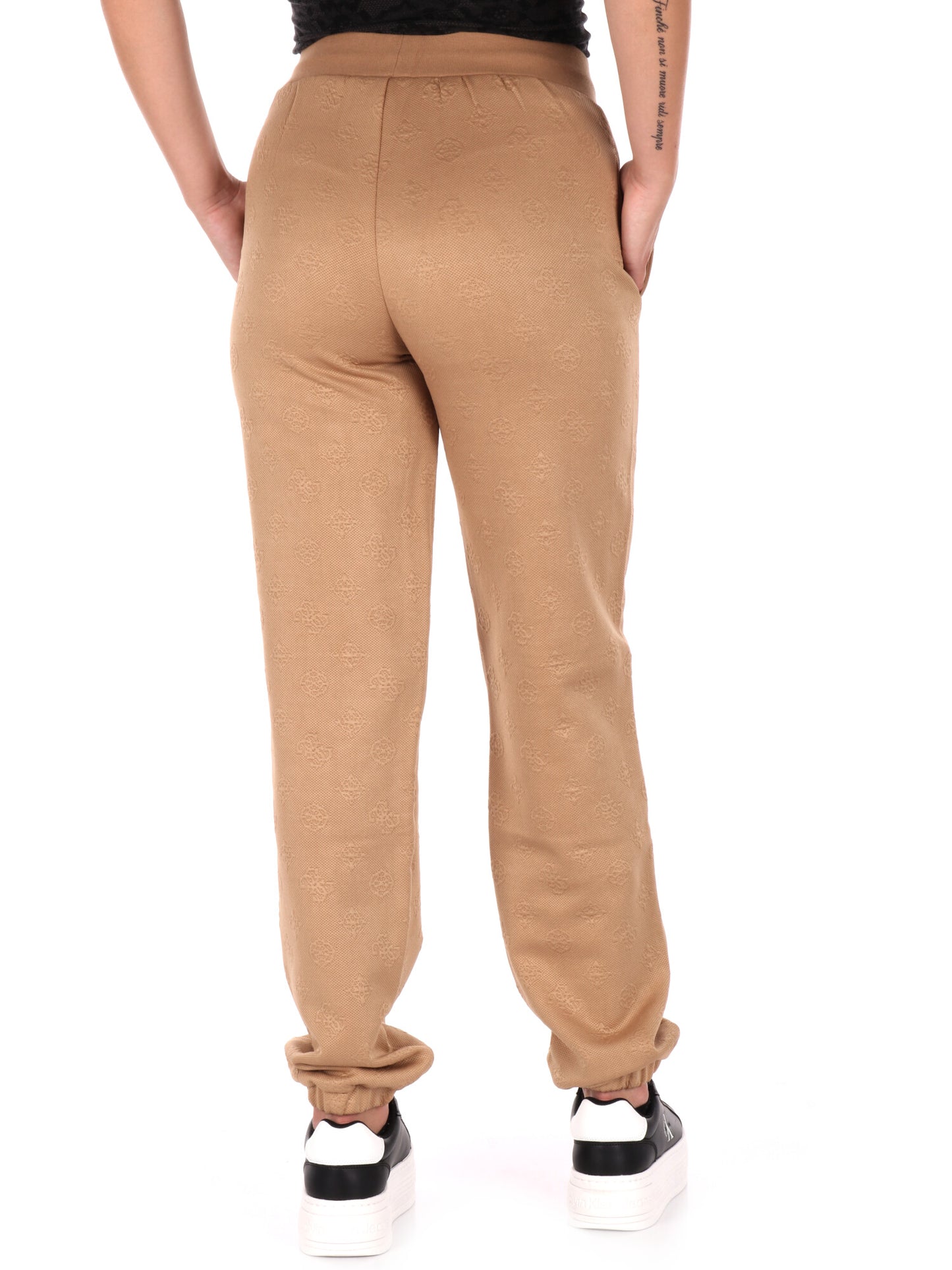 PANTALONE JOGGER PEONY CON STAMPA 3D GUESS DA DONNA SABBIA