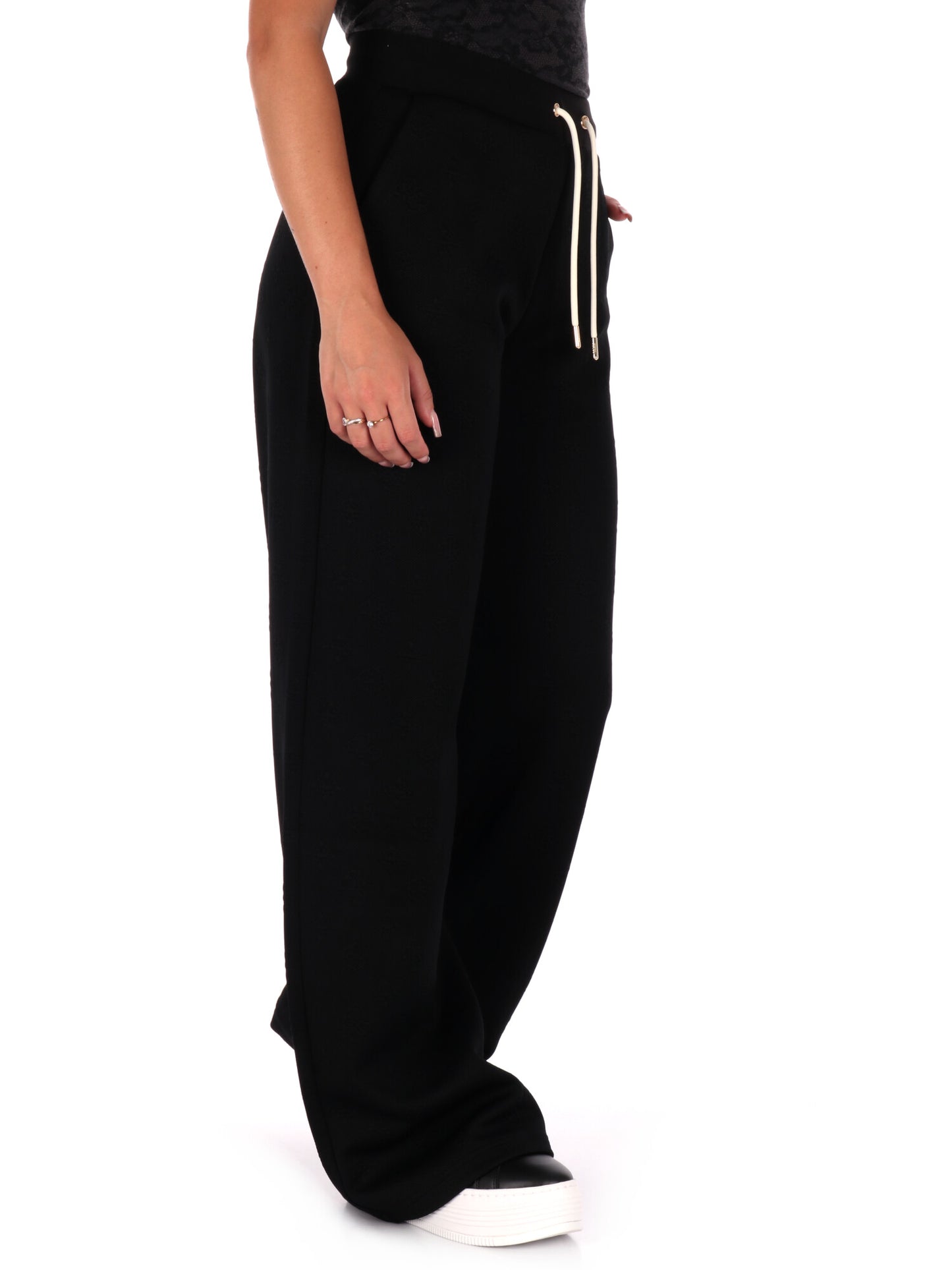 PANTALONE PEONY CON STAMPA 3D GUESS DA DONNA NERO