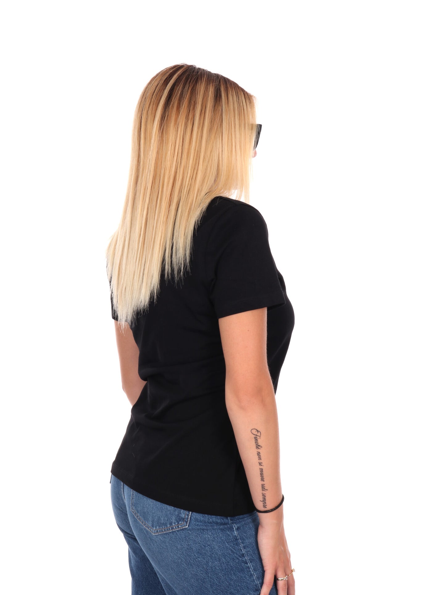 T-SHIRT GLORIA GUESS DA DONNA NERO