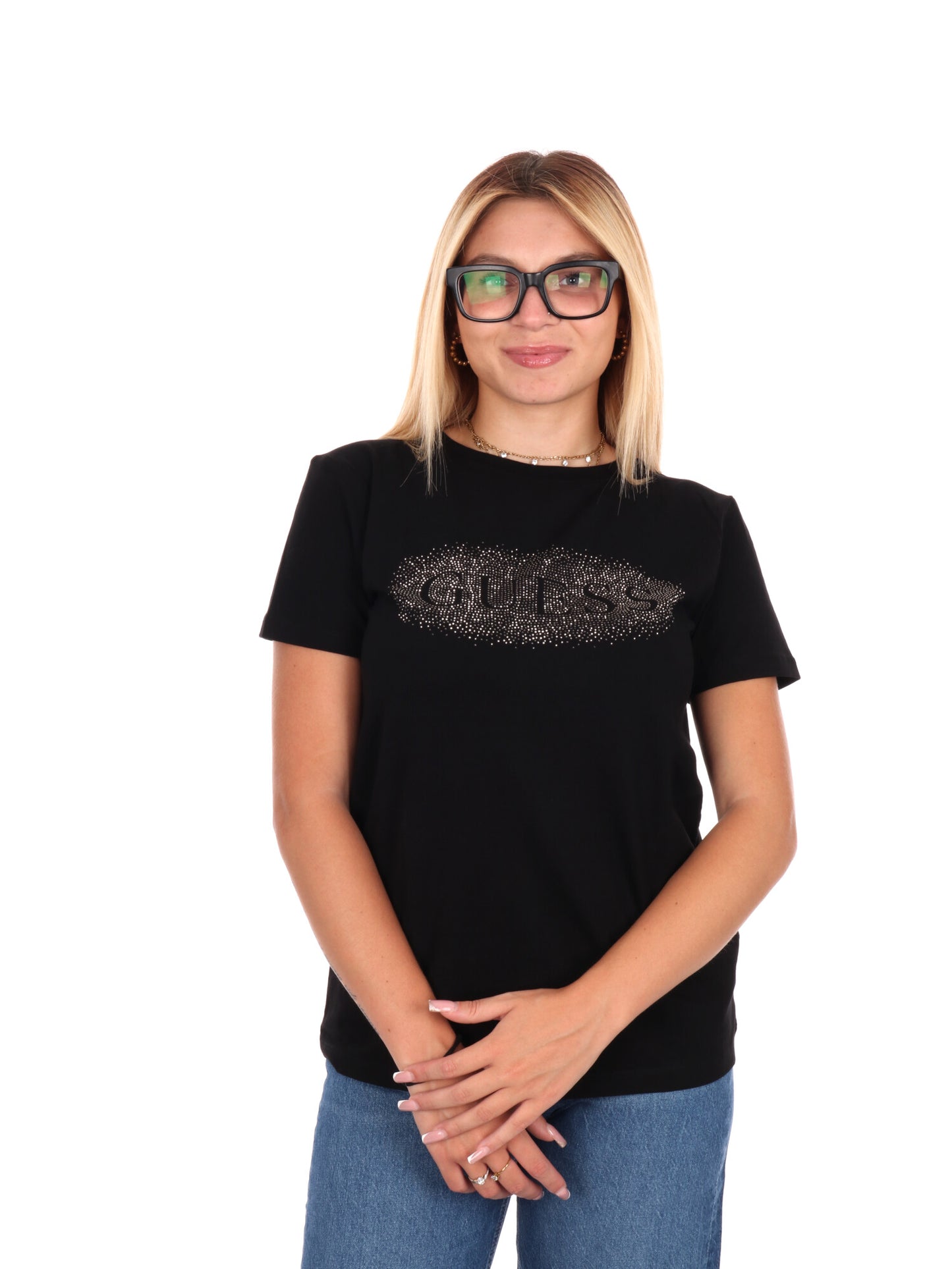T-SHIRT INGRID GUESS DA DONNA NERO