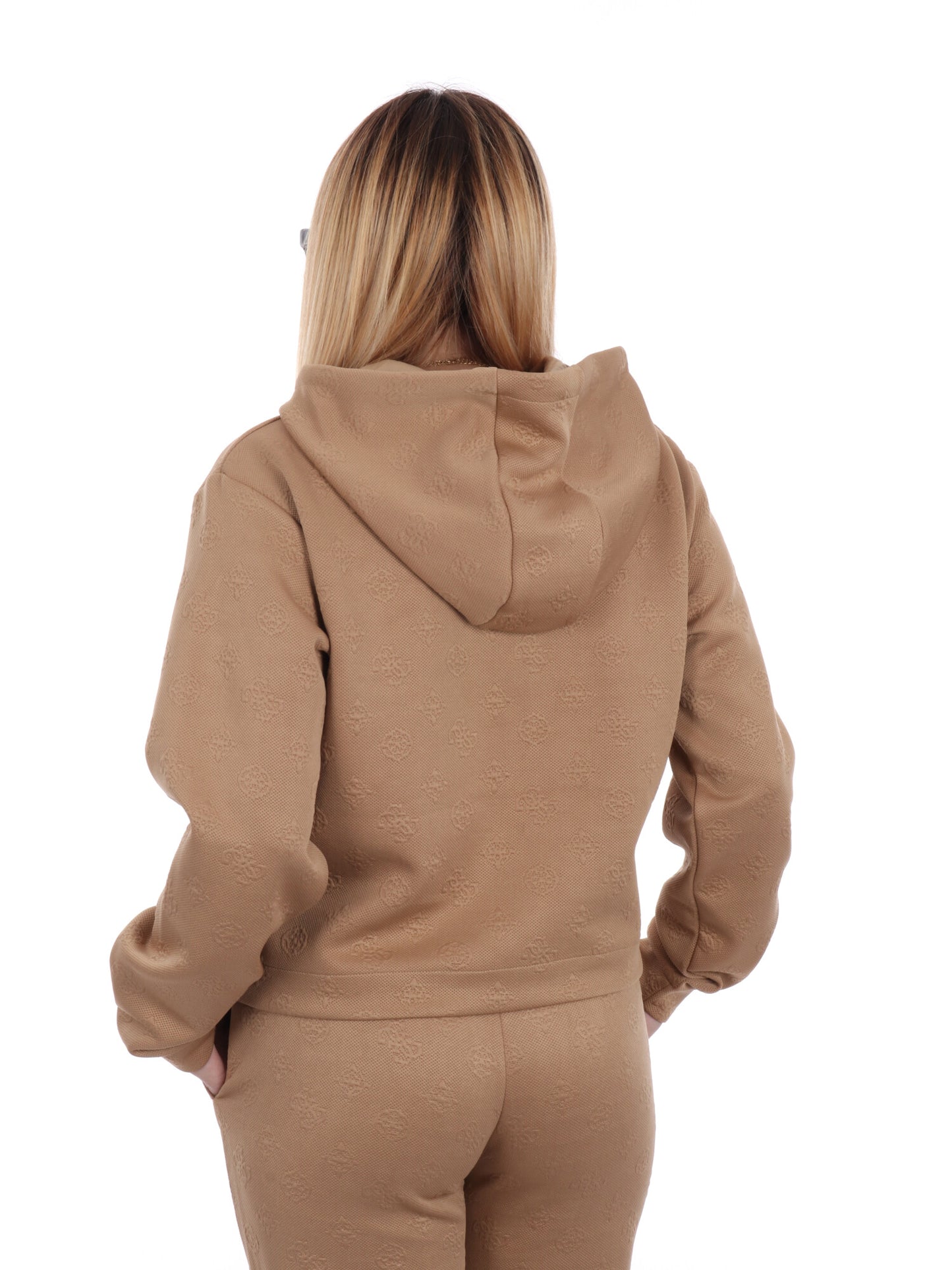 FELPA PEONY CON STAMPA 3D GUESS DA DONNA SABBIA