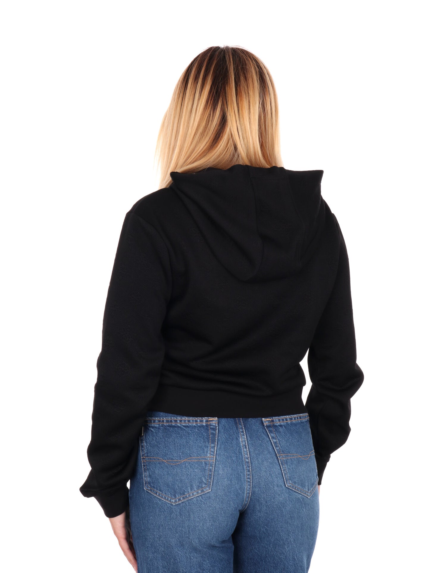 FELPA PEONY CON FULL ZIP GUESS DA DONNA NERO