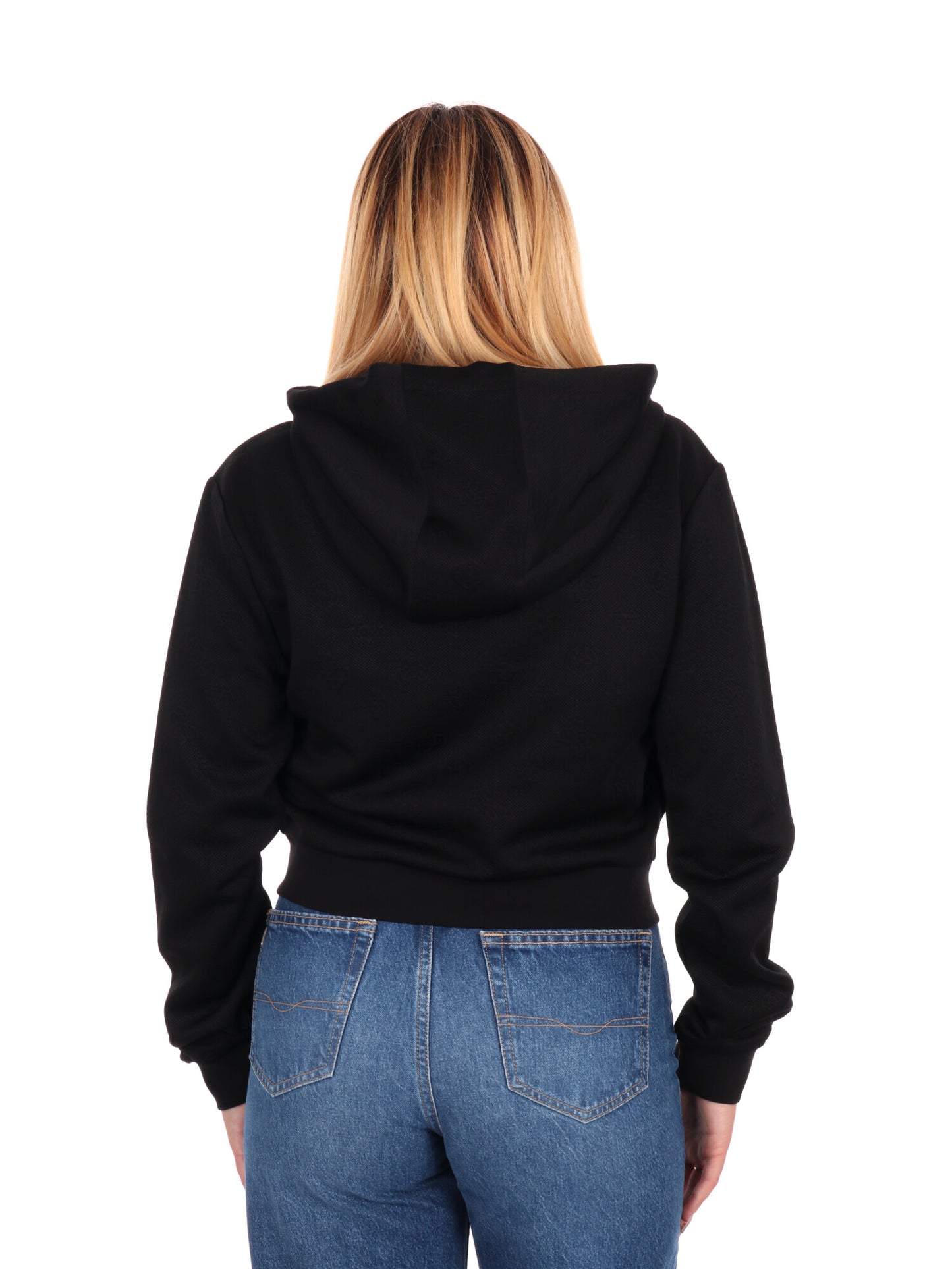FELPA PEONY CON FULL ZIP GUESS DA DONNA NERO
