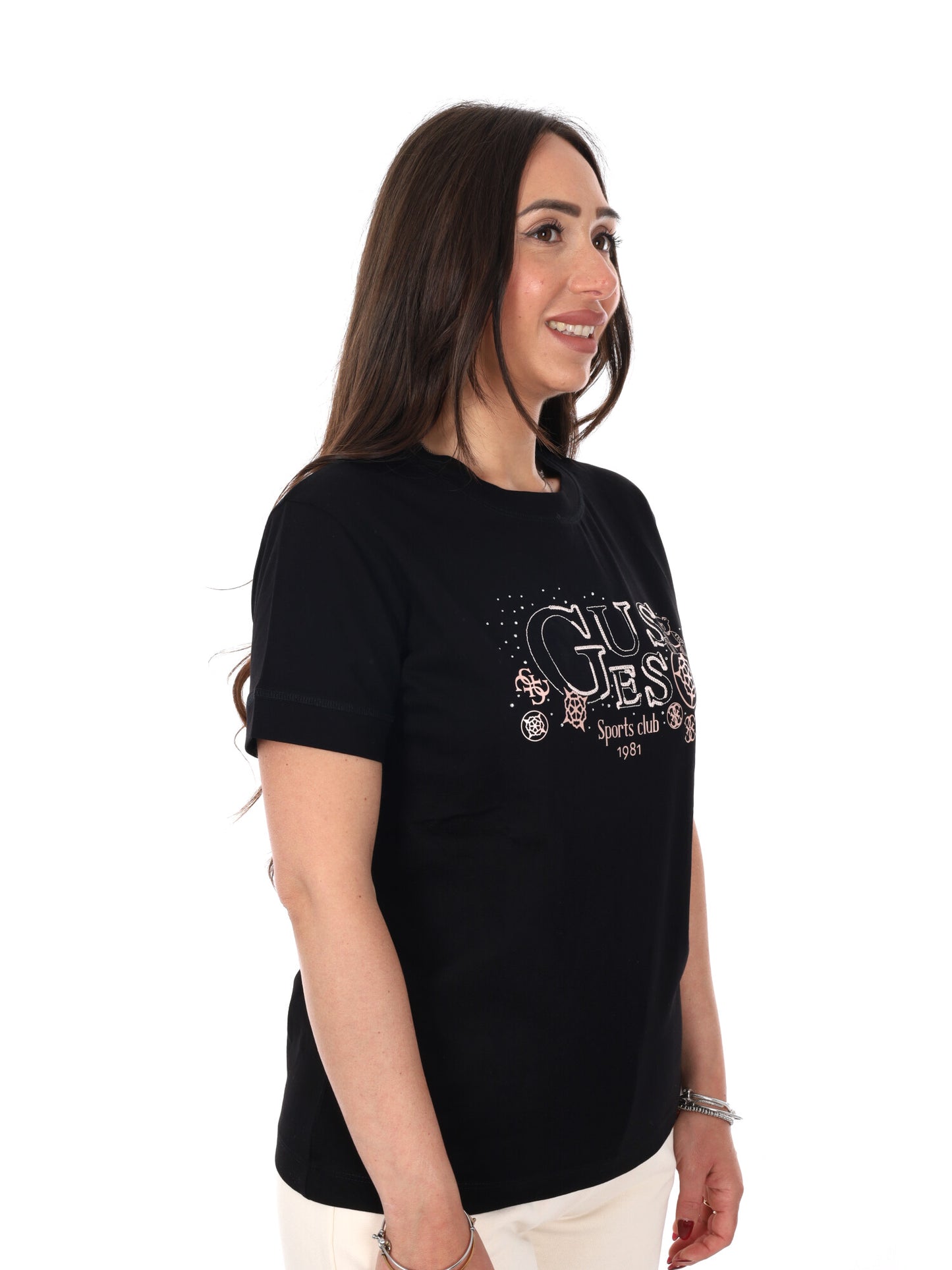 Guess Solange, t-shirt maniche corte da Donna nera