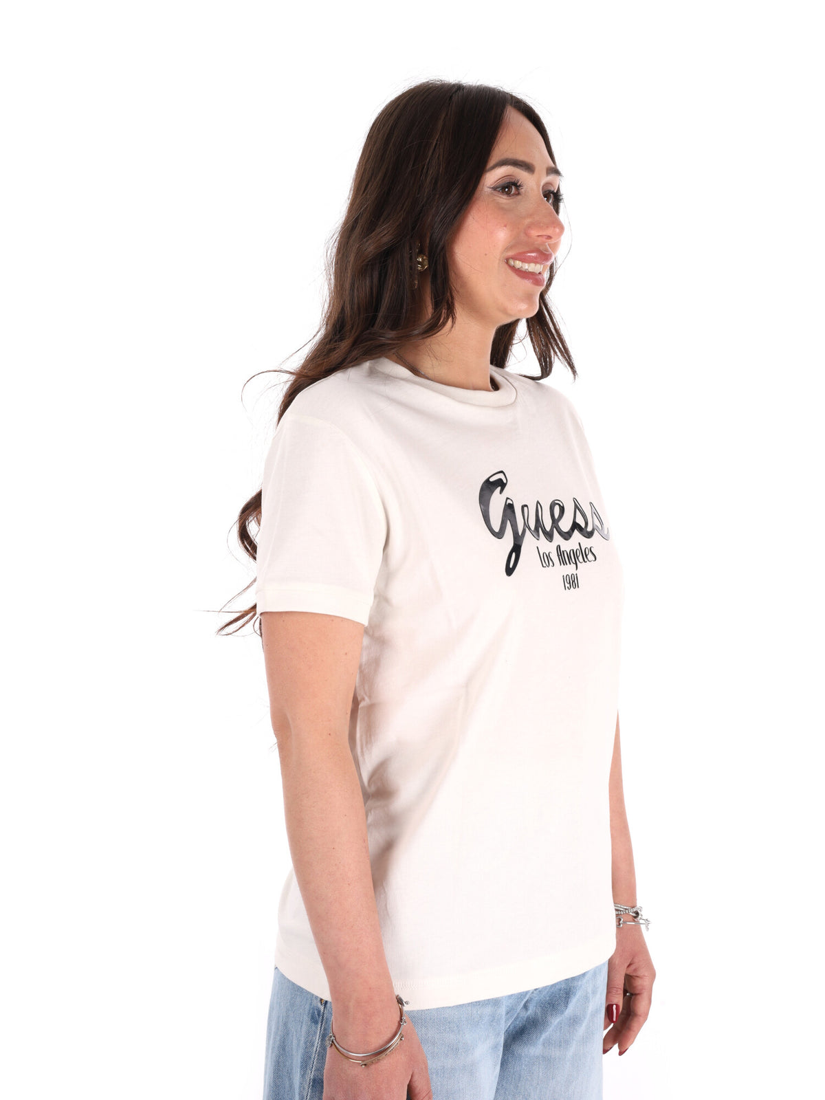 Guess andrea t-shirt da donna bianco