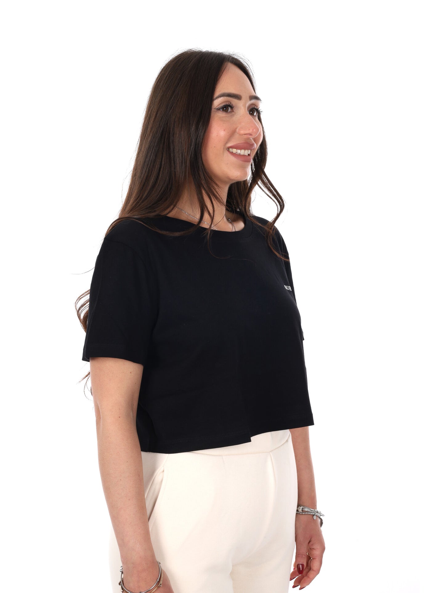 T-shirt Selene Guess da donna nera, maniche corte