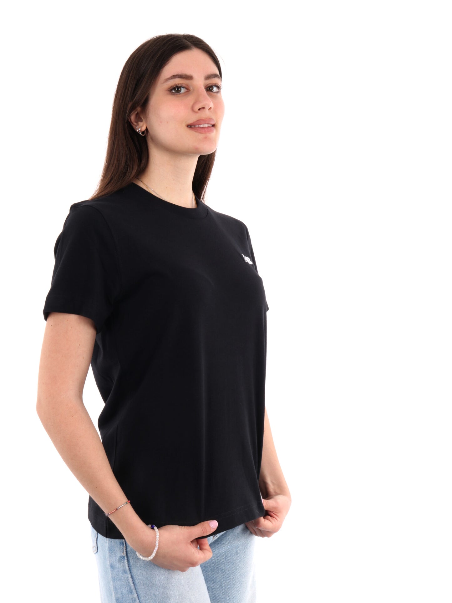 New Balance Sport Essentials, t-shirt girocollo nera da donna