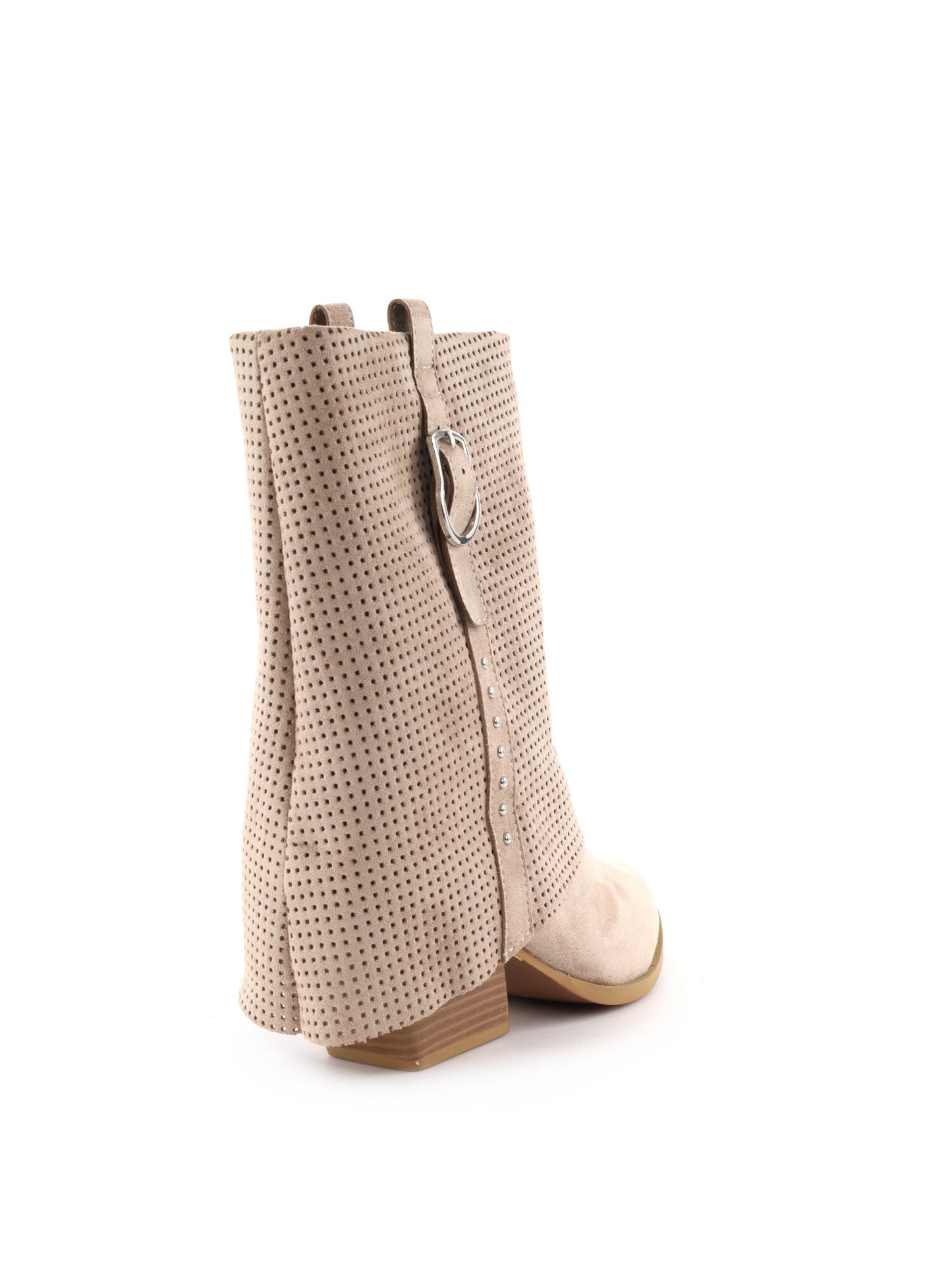 Queen Helena stivaletti biker traforati beige da donna leggeri e moderni