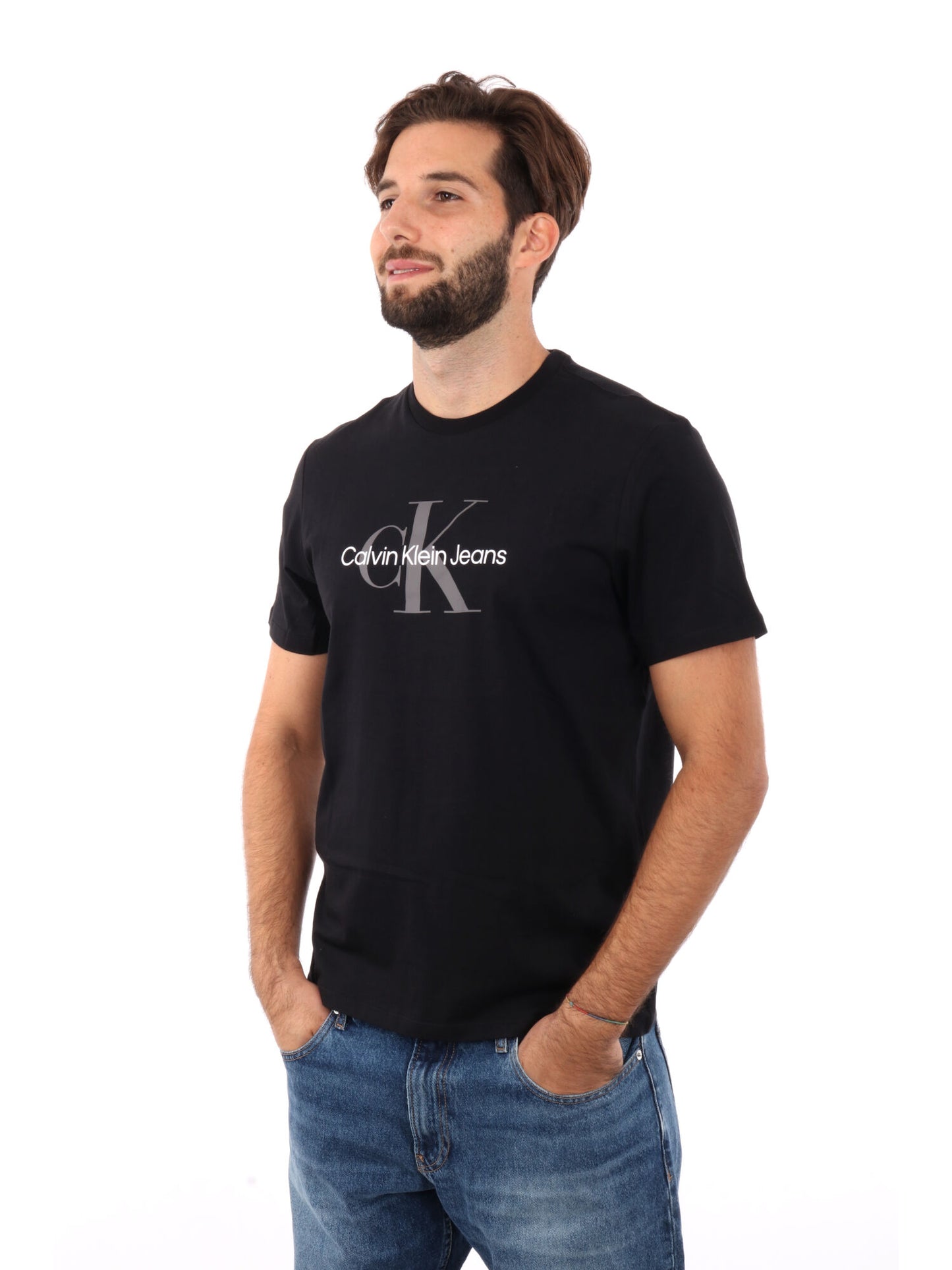 T-SHIRT MONOGRAMMA HERO CALVIN KLEIN JEANS DA UOMO NERO