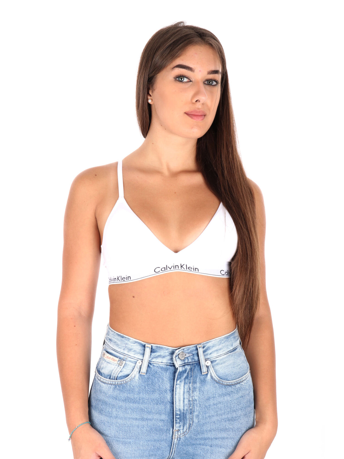 Ck lightly triangle reggiseno da donna bianco