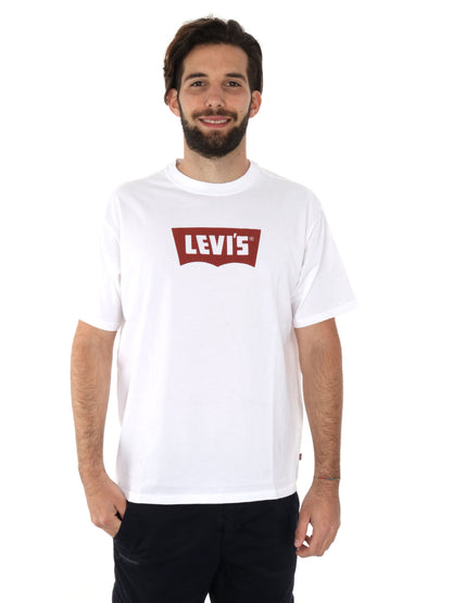 T-SHIRT VINTAGE LEVI'S UOMO BIANCO-ROSSO