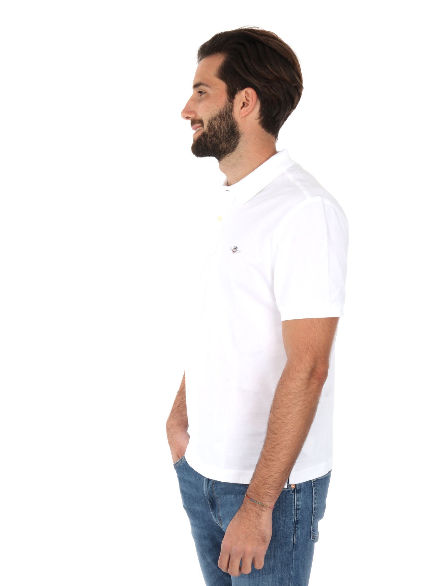 POLO IN PIQUE GANT UOMO BIANCO