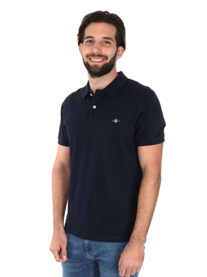 POLO IN PIQUE GANT UOMO BLU