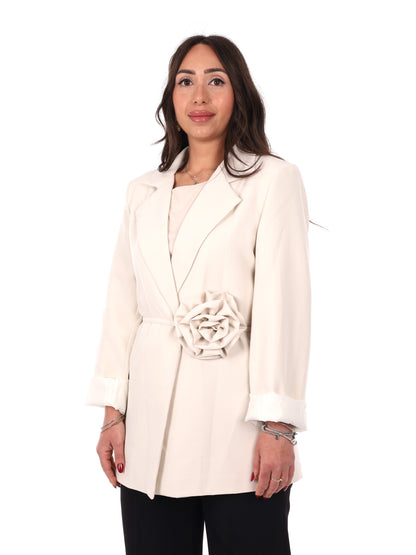 Blazer Effepi elegante da donna in beige per primavera-estate