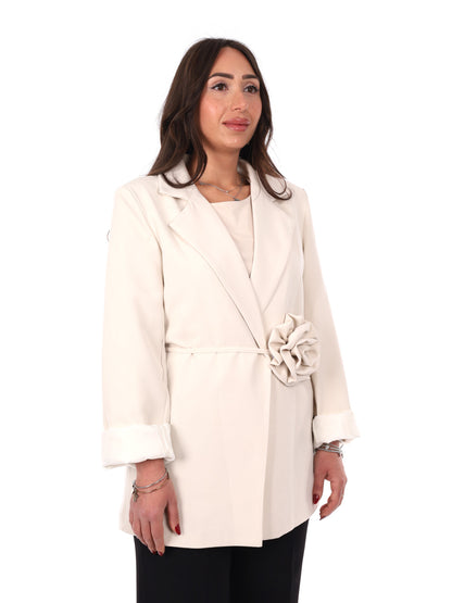 Blazer Effepi elegante da donna in beige per primavera-estate