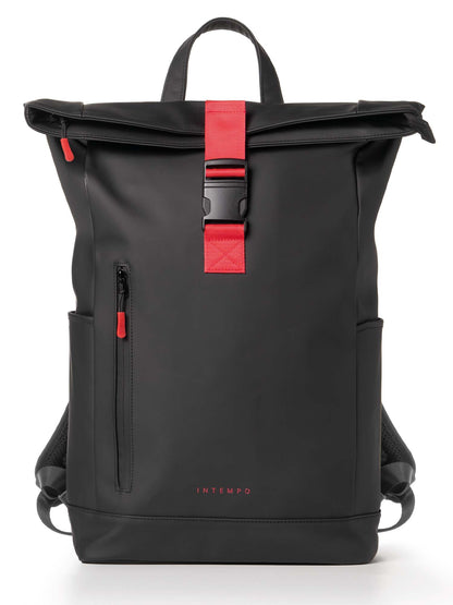 Zaino Roll-Top Intempo Ready in gomma antipioggia nero unisex