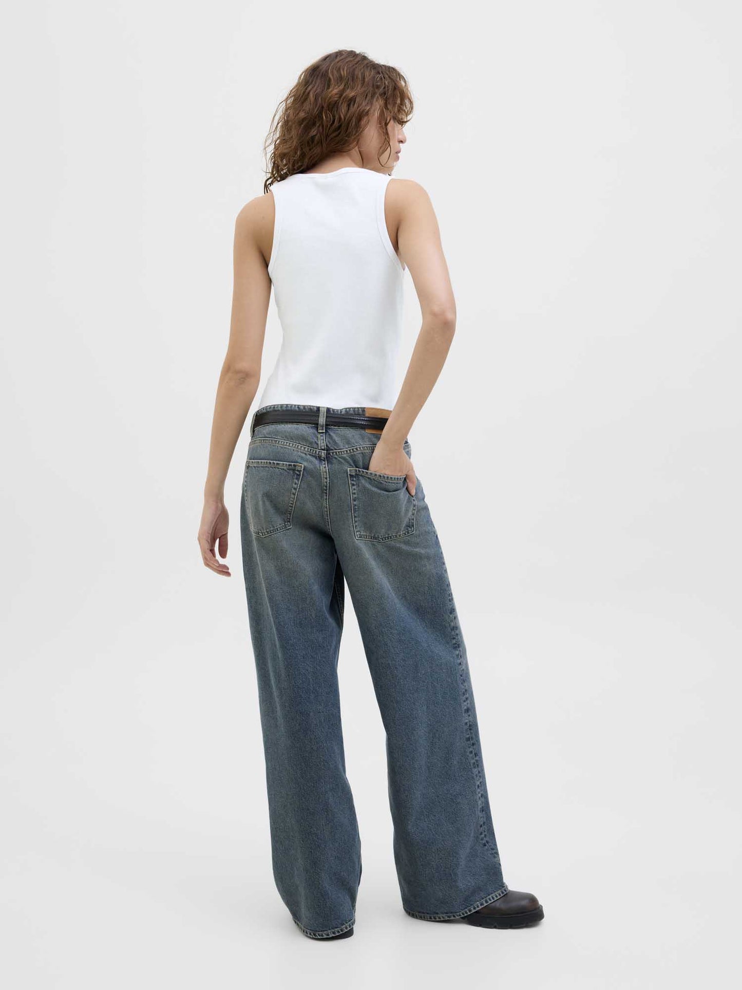 Canotta Jxfrida di Jjxx in cotone stretch bianca da donna