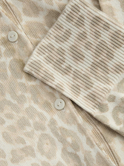 Cardigan donna JJXX con stampa animalier beige e multicolore