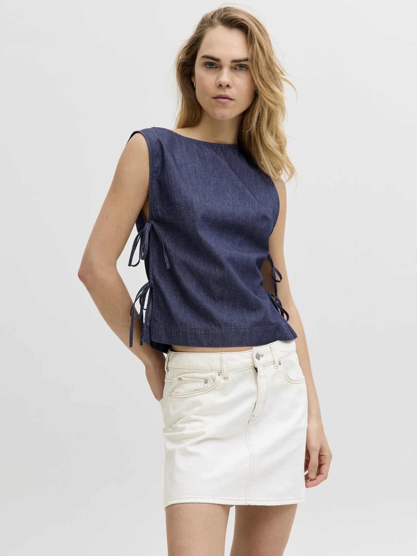 Canotta donna JJXX Debby top nel raffinato colore Denim